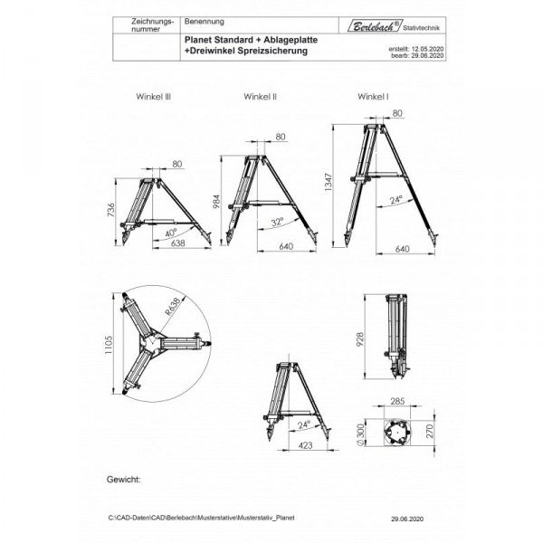 PLANET Tripod for Fujinon 25x150MT-SX Including Tray 37 cm + Spread Stopper