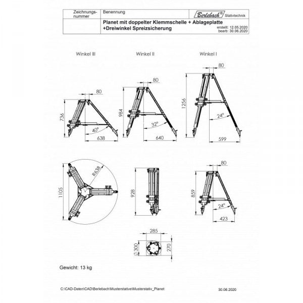 PLANET Tripod for Fujinon 25x150MT-SX Including Tray 37 cm + Spread Stopper