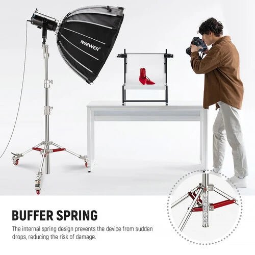 Neewer ST240SS Stainless Steel Light Stand with Casters (7.9')