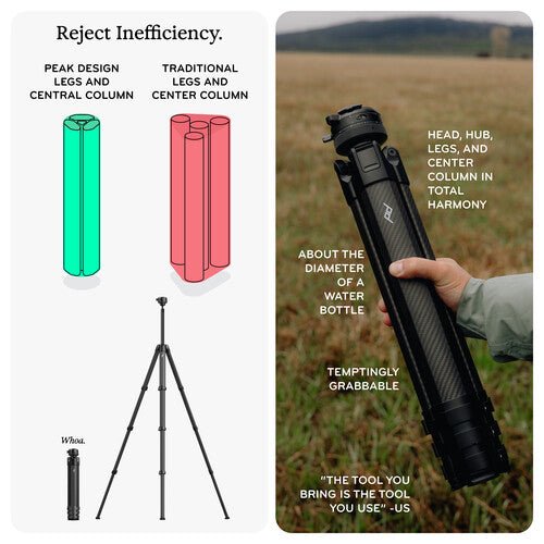 Peak Design Pro Lite Carbon Fiber Tripod with Ball Head (Black)