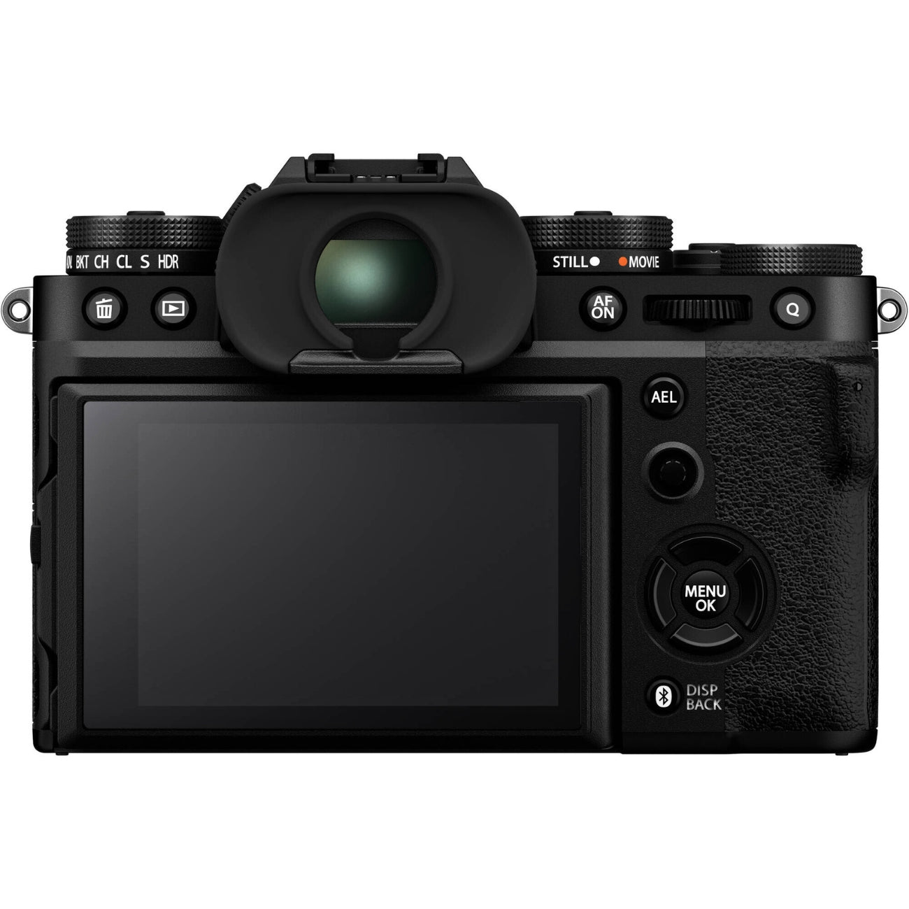 Rear view of the Fujifilm X-T5