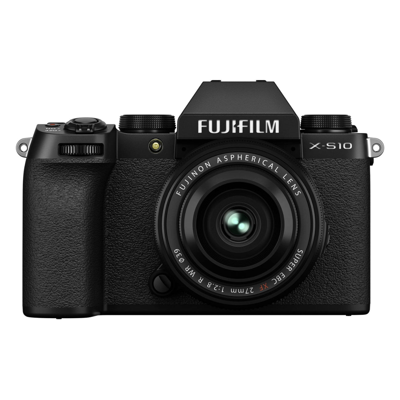 Fujifilm XF 27mm F/2.8 R WR Lens attached to a camera - Front view