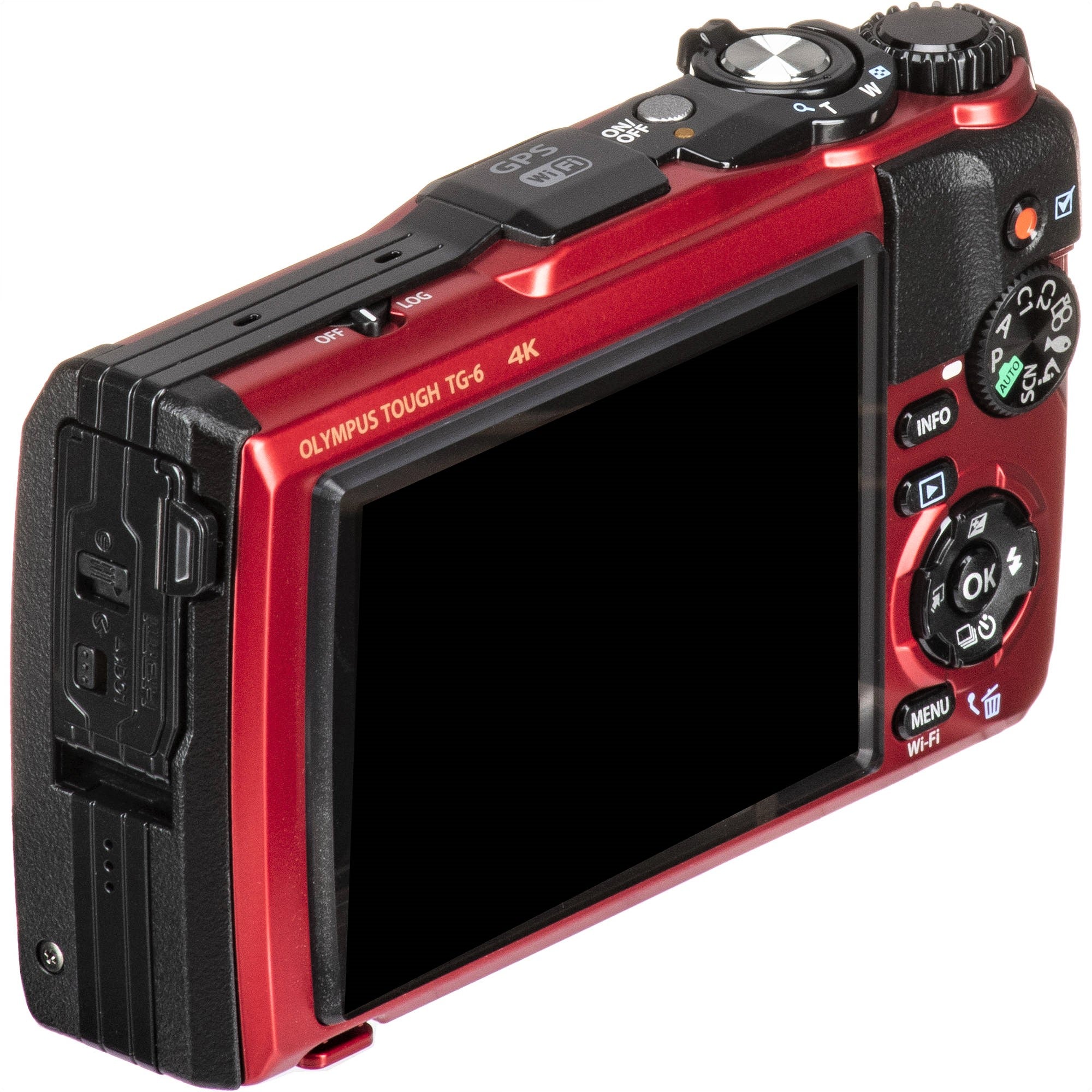 Olympus Tough TG-6 Action Camera, 12 Megapixel, Digital Image Stabilisation, 4x Wide-Angle Zoom, 4K Video, 120 fps, Wi-Fi, Red