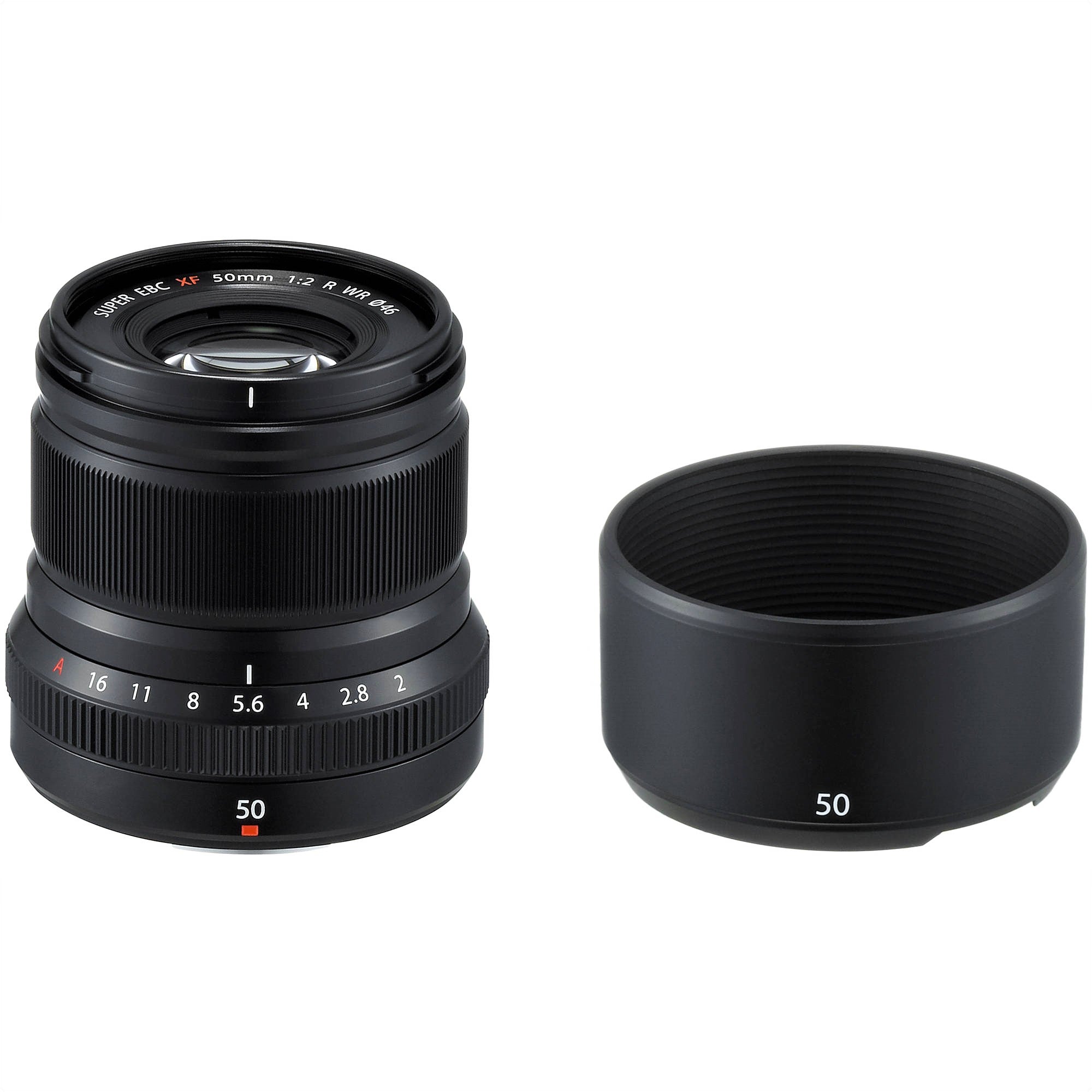 Fujifilm XF 50mm F2 R WR Lens with Lens Hood (Black)