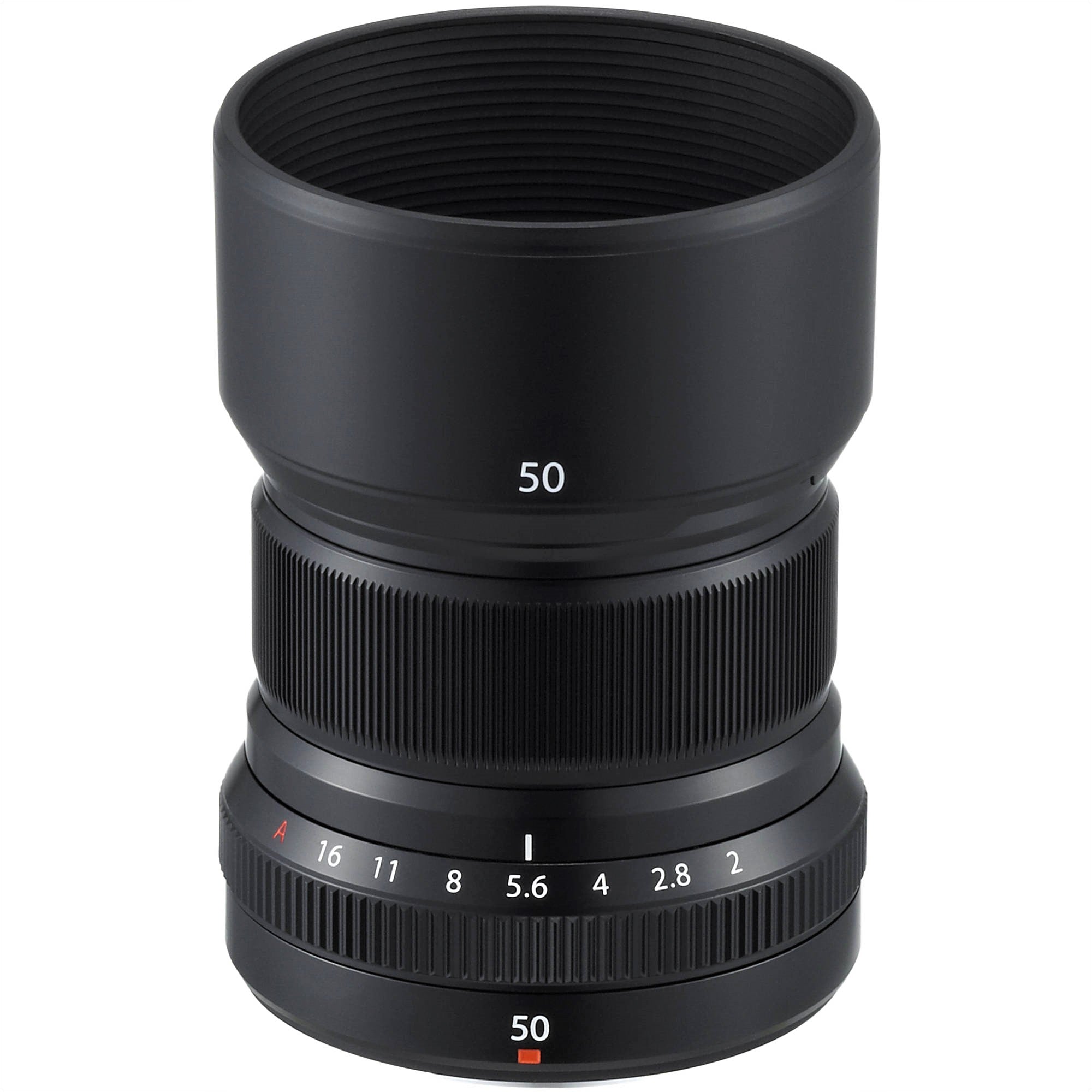 Fujifilm XF 50mm F2 R WR Lens with Attached Lens Hood (Black)