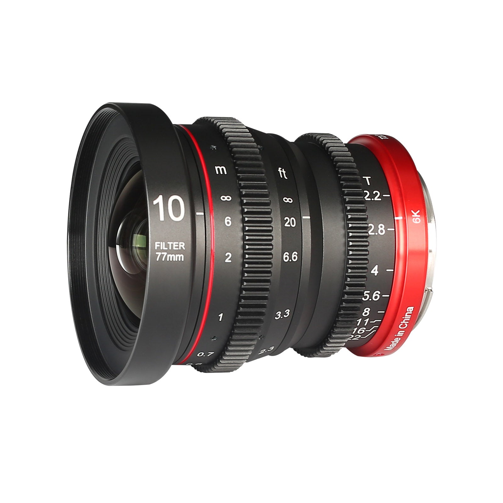 Meike Cinema 10mm T2.2 S35 Lens (RF Mount) Side View