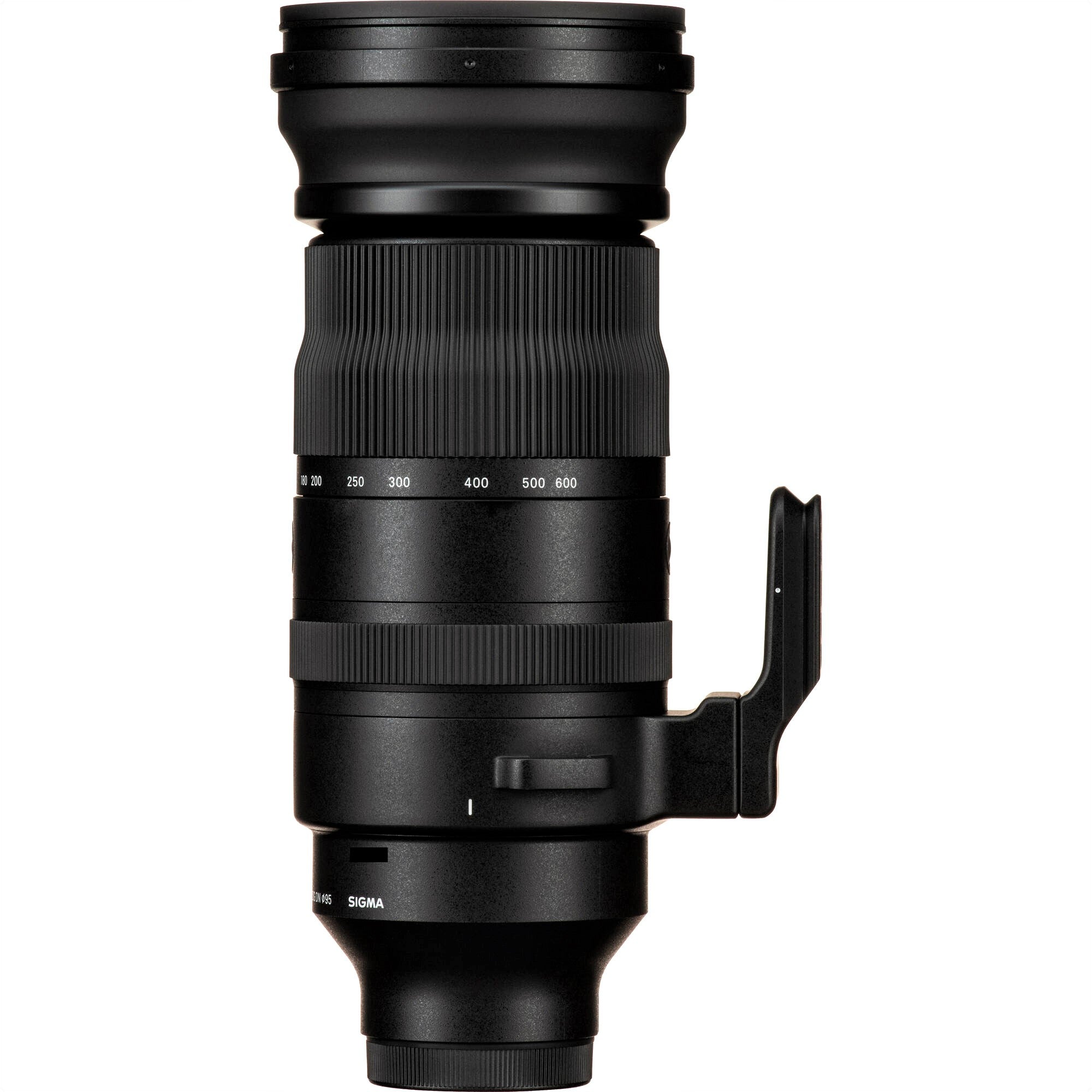 Sigma 150-600mm F5-6.3 DG DN OS Sports Lens (Sony E Mount) with Attached Tripod Socket on the Right Side