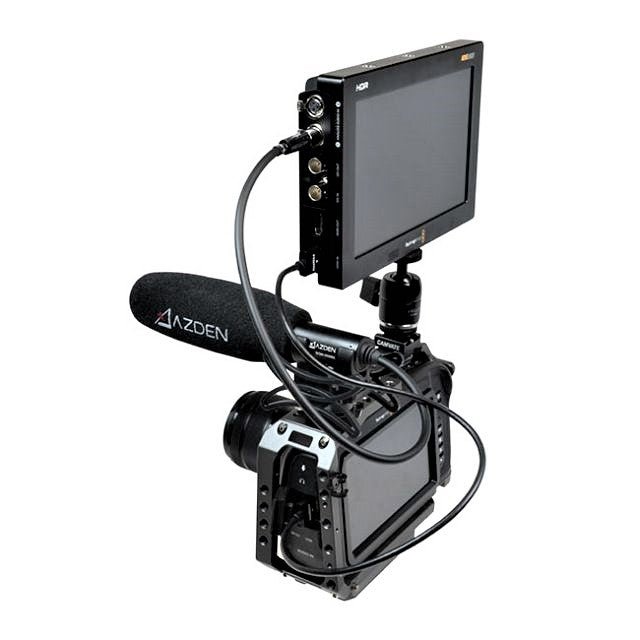 Blackmagic Design Video Assist 7'' 12G HDR & Azden Professional Compact Cine Mic with Mini-XLR Output Bundle