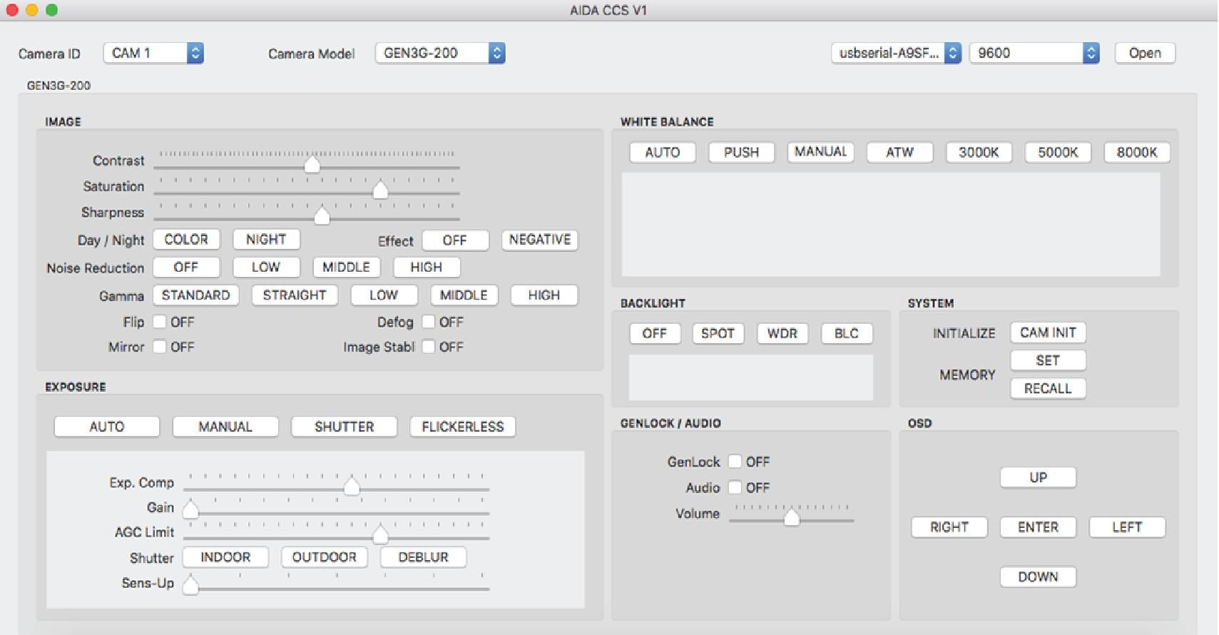 AIDA Imaging VISCA Camera Control Unit & Software