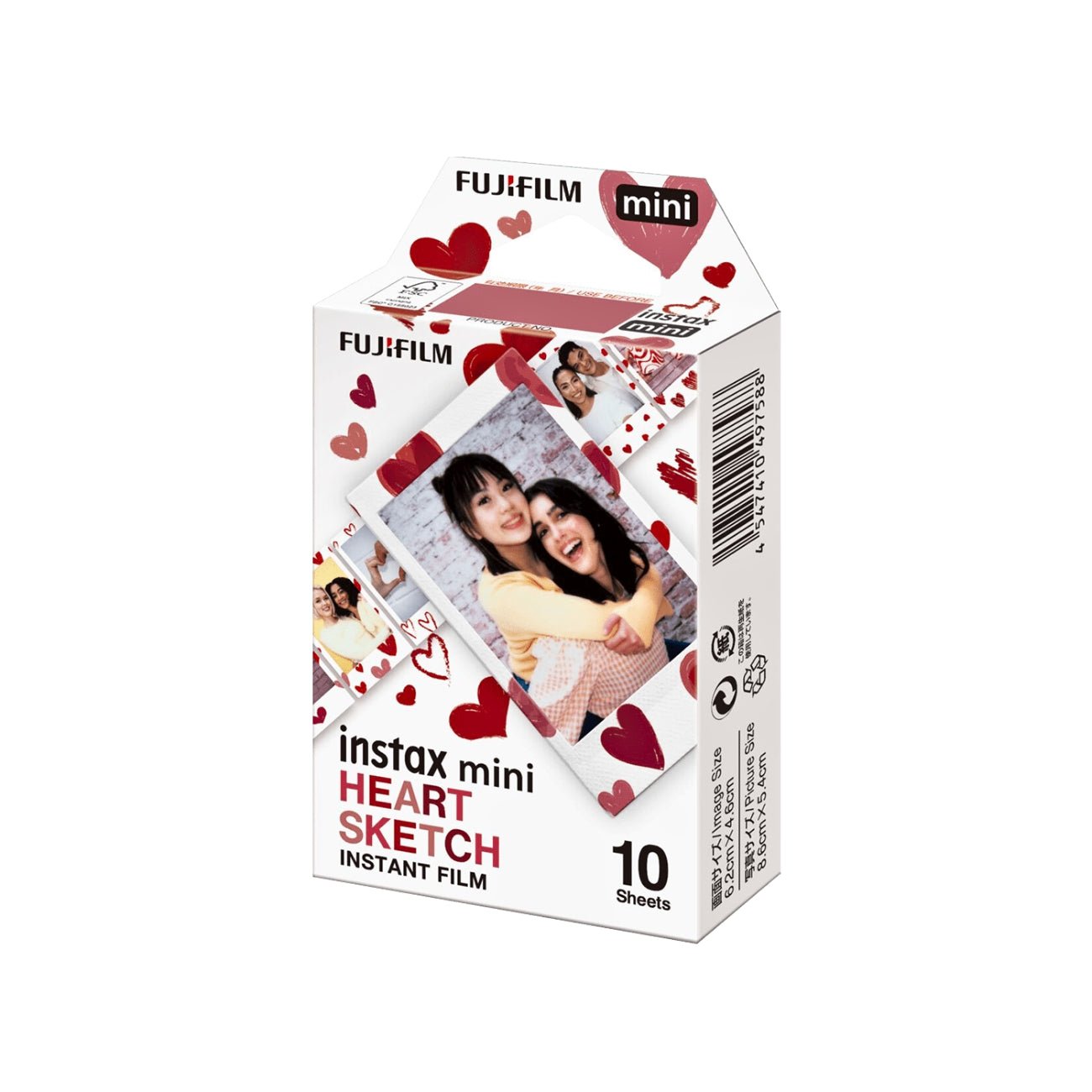 FUJIFILM INSTAX MINI Heart Sketch Instant Film (10 Exposures)