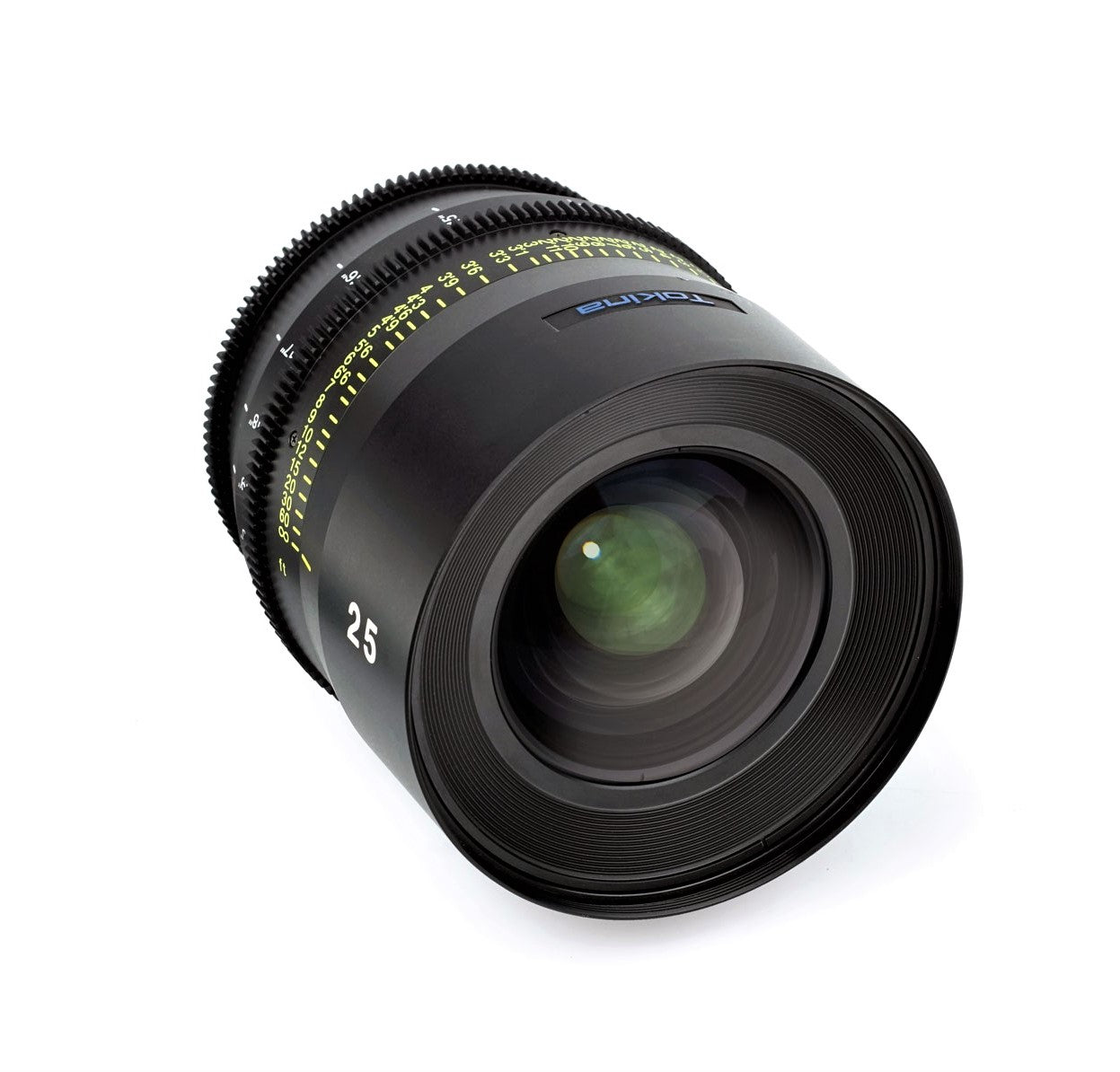Tokina Cinema Vista 25mm T1.5 Lens (EF Mount) in a Front-Side View