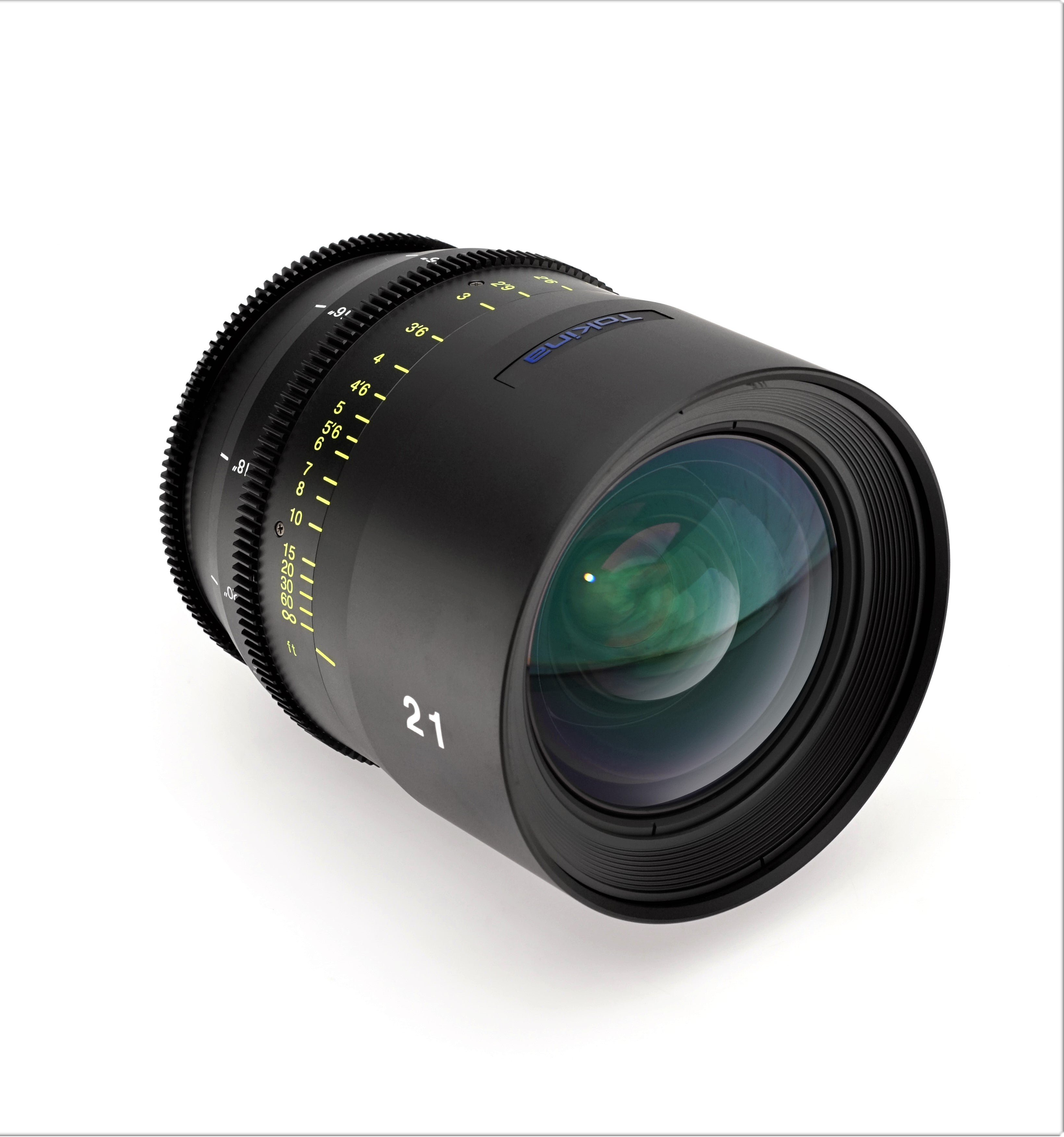Tokina Cinema Vista 21mm T1.5 Lens (PL Mount, Imperial Focus Scale) in a Front-Side View