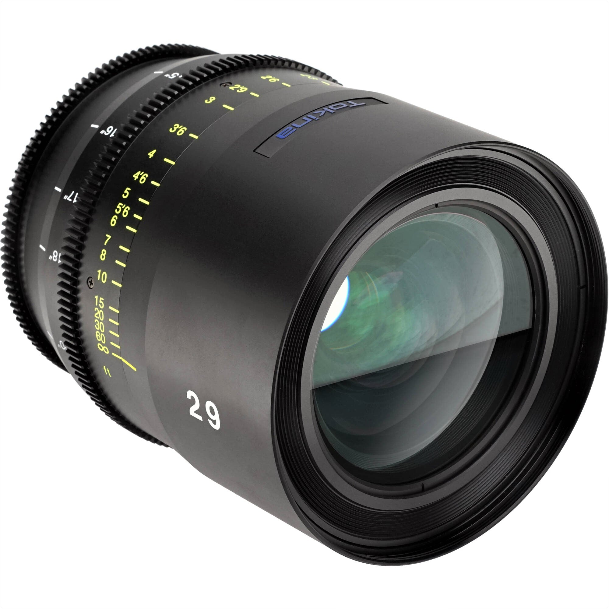 Tokina Cinema Vista 29mm T1.5 Lens (E Mount, Imperial Focus Scale) in a Front-Side View