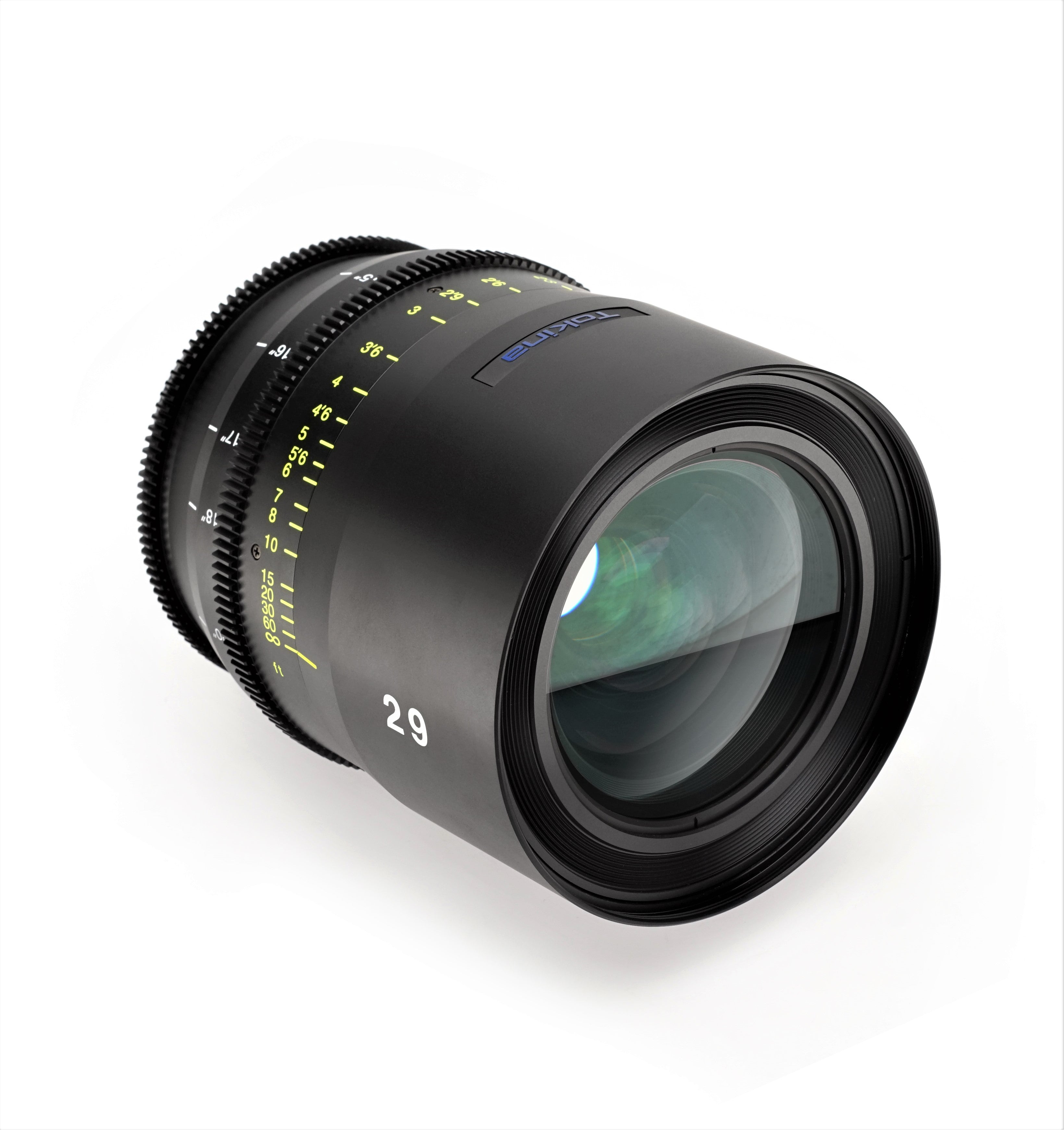 Tokina Cinema Vista 29mm T1.5 Lens (LPL Mount, Imperial Focus Scale) in a Front-Side View