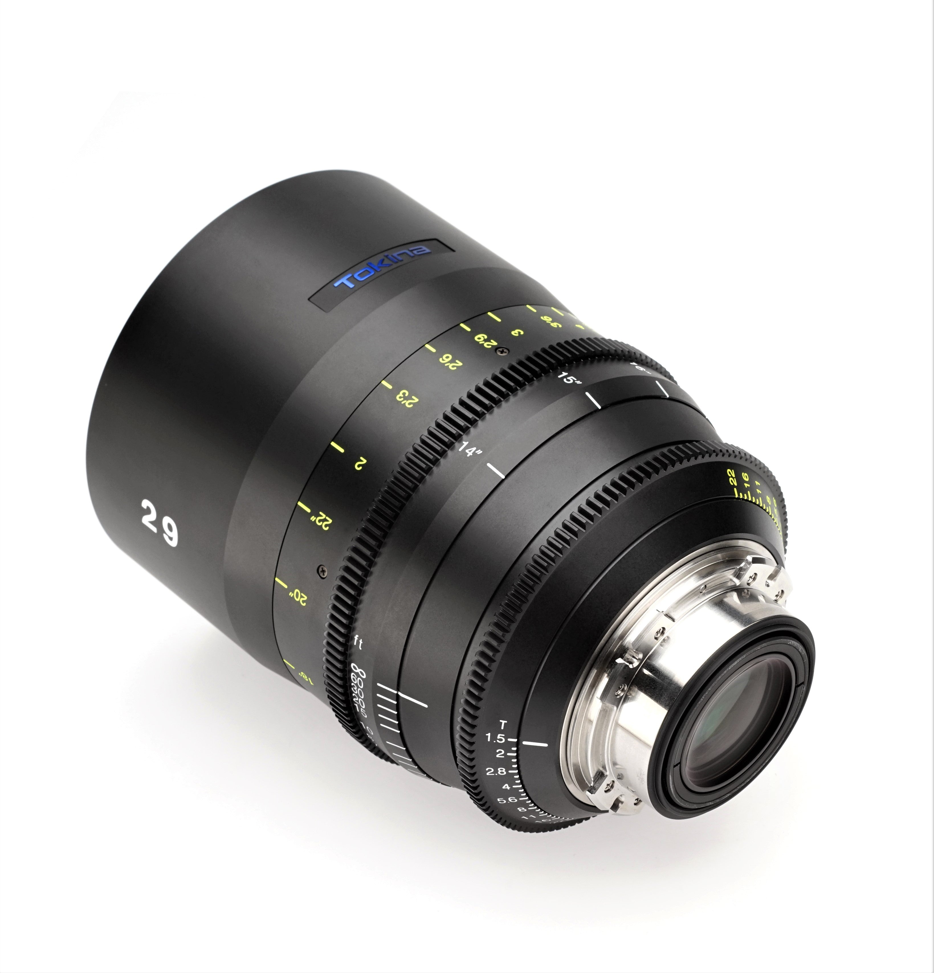Tokina Cinema Vista 29mm T1.5 Lens (LPL Mount, Imperial Focus Scale) in a Back-Side View