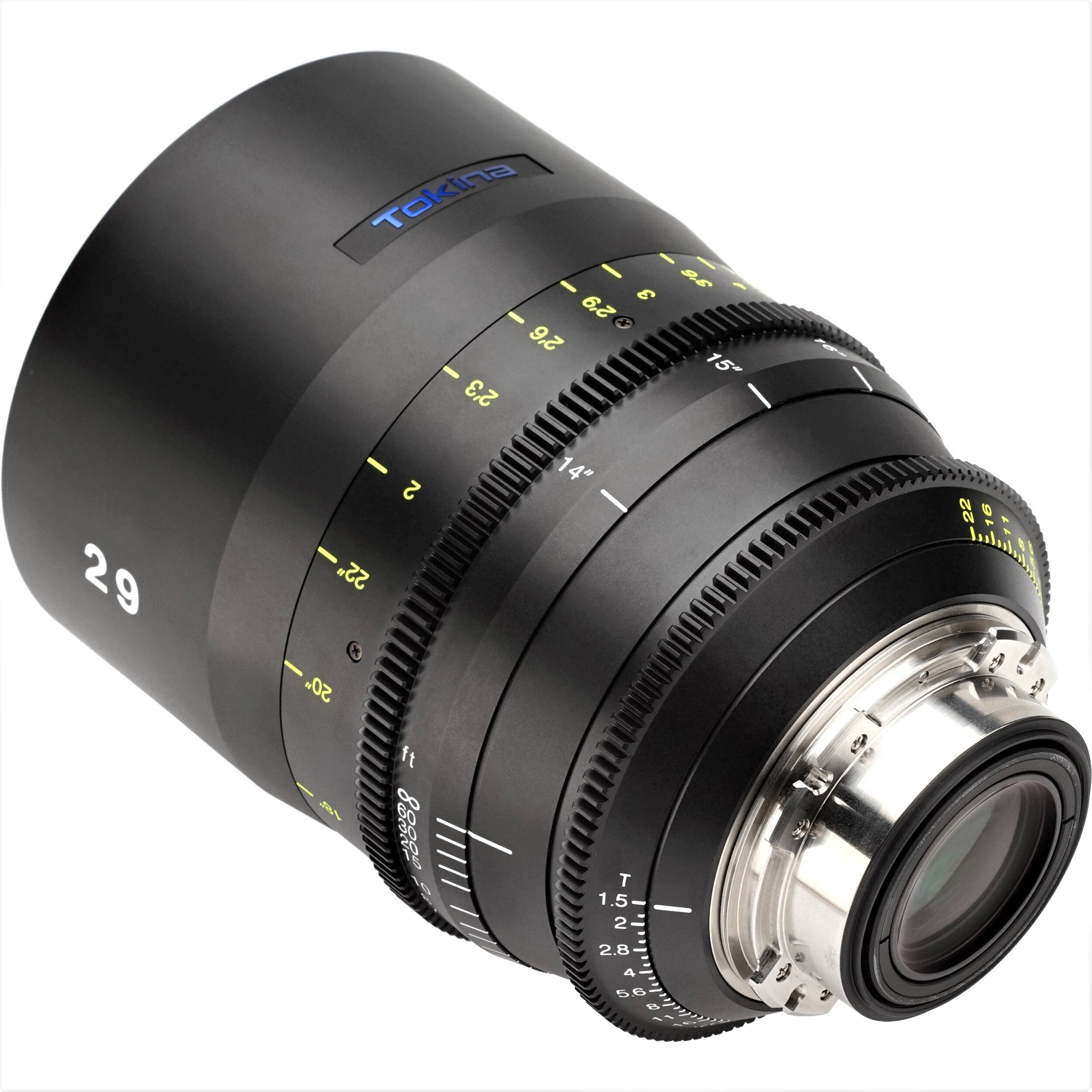 Tokina Cinema Vista 29mm T1.5 Lens (MFT Mount, Imperial Focus Scale) in a Back-Side View