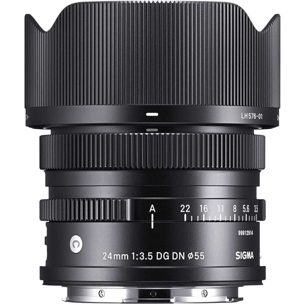 Sigma Lens Hood Attached to 24mm F3.5 DG DN Contemporary Lens