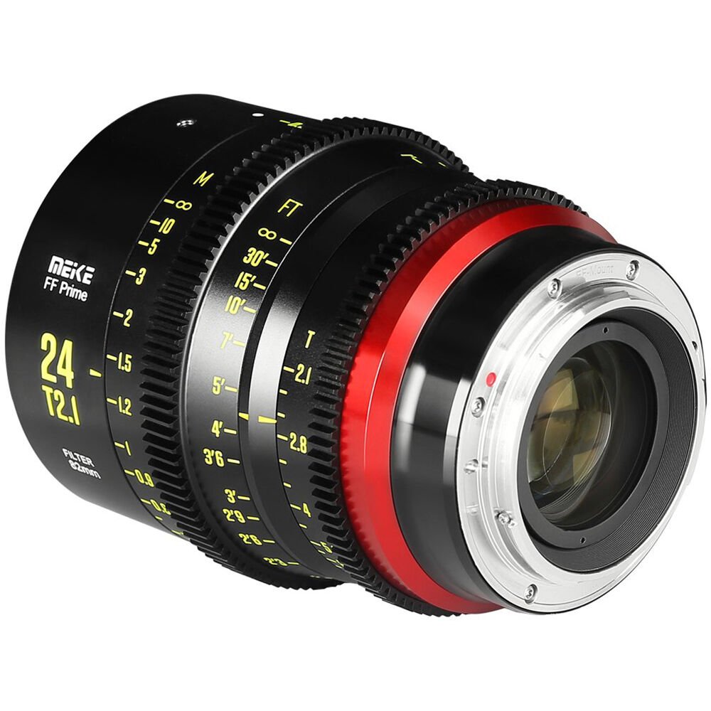 Meike Cinema Full Frame Cinema Prime 24mm T2.1 Lens (PL Mount) in a Back-Side View