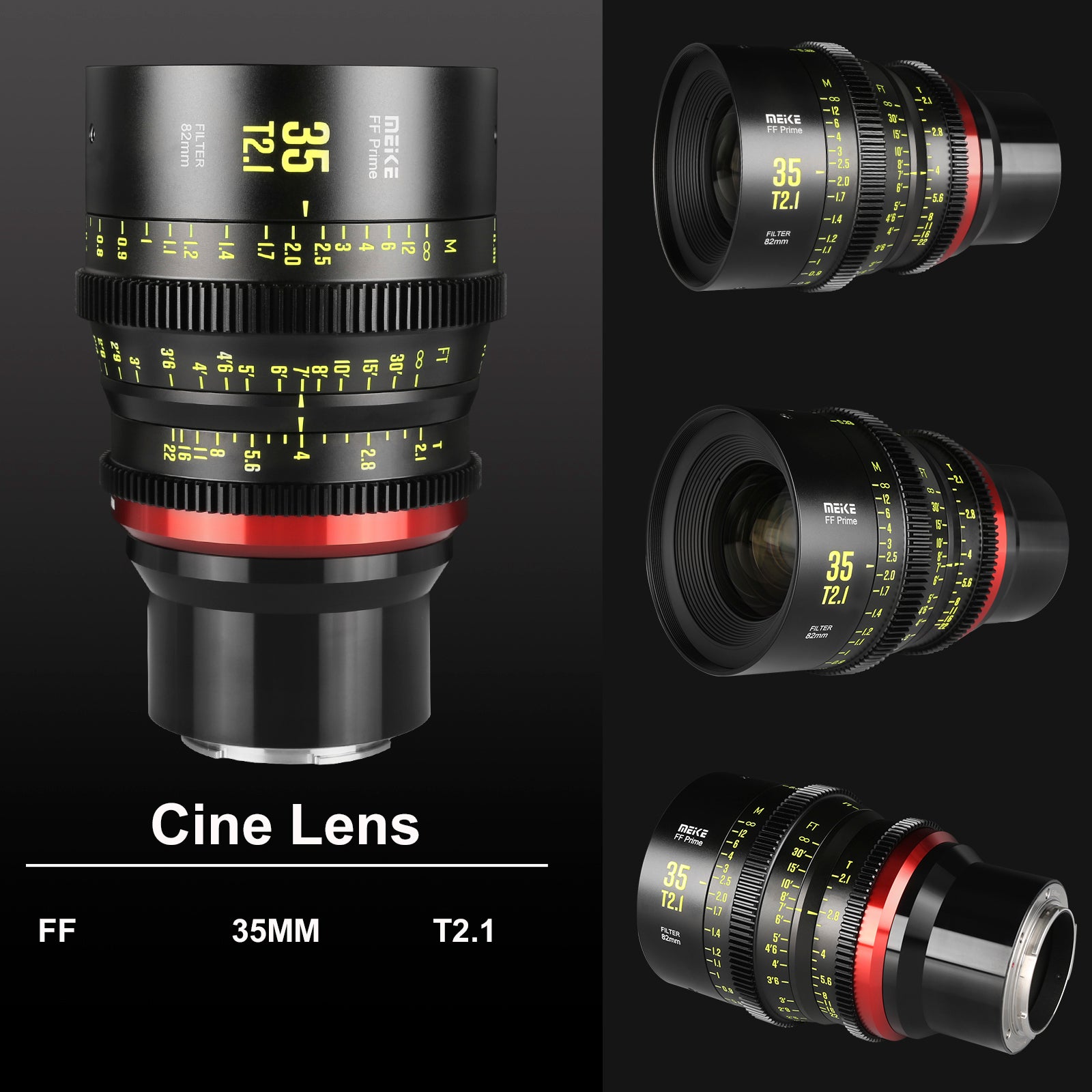 Meike Cinema Full Frame Cinema Prime 35mm T2.1 Lens (Sony E Mount) in Different Perspectives