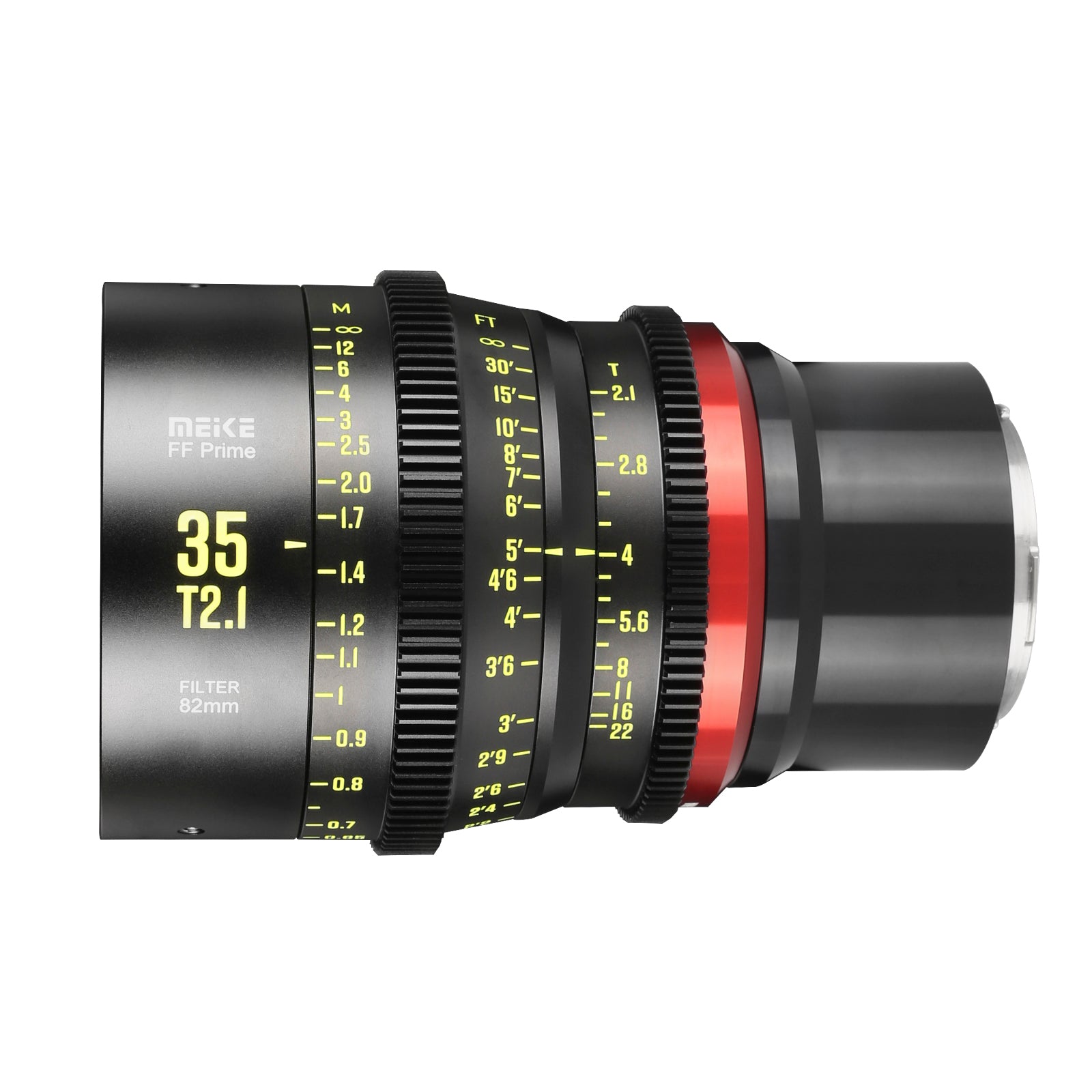 Meike Cinema Full Frame Cinema Prime 35mm T2.1 Lens (L Mount) in a Side View
