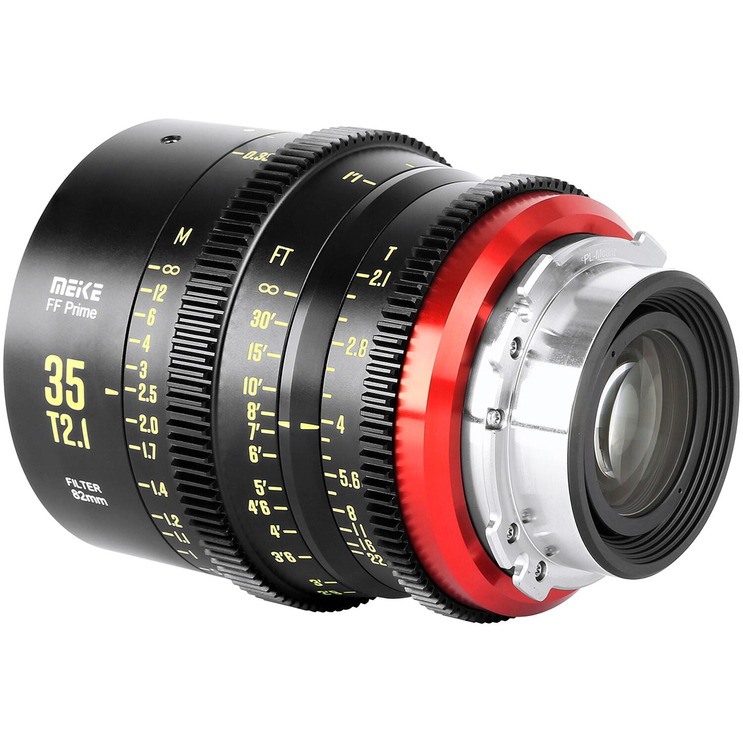 Meike Cinema Full Frame 35mm T2.1 Lens (PL Mount) in a Back-Side View