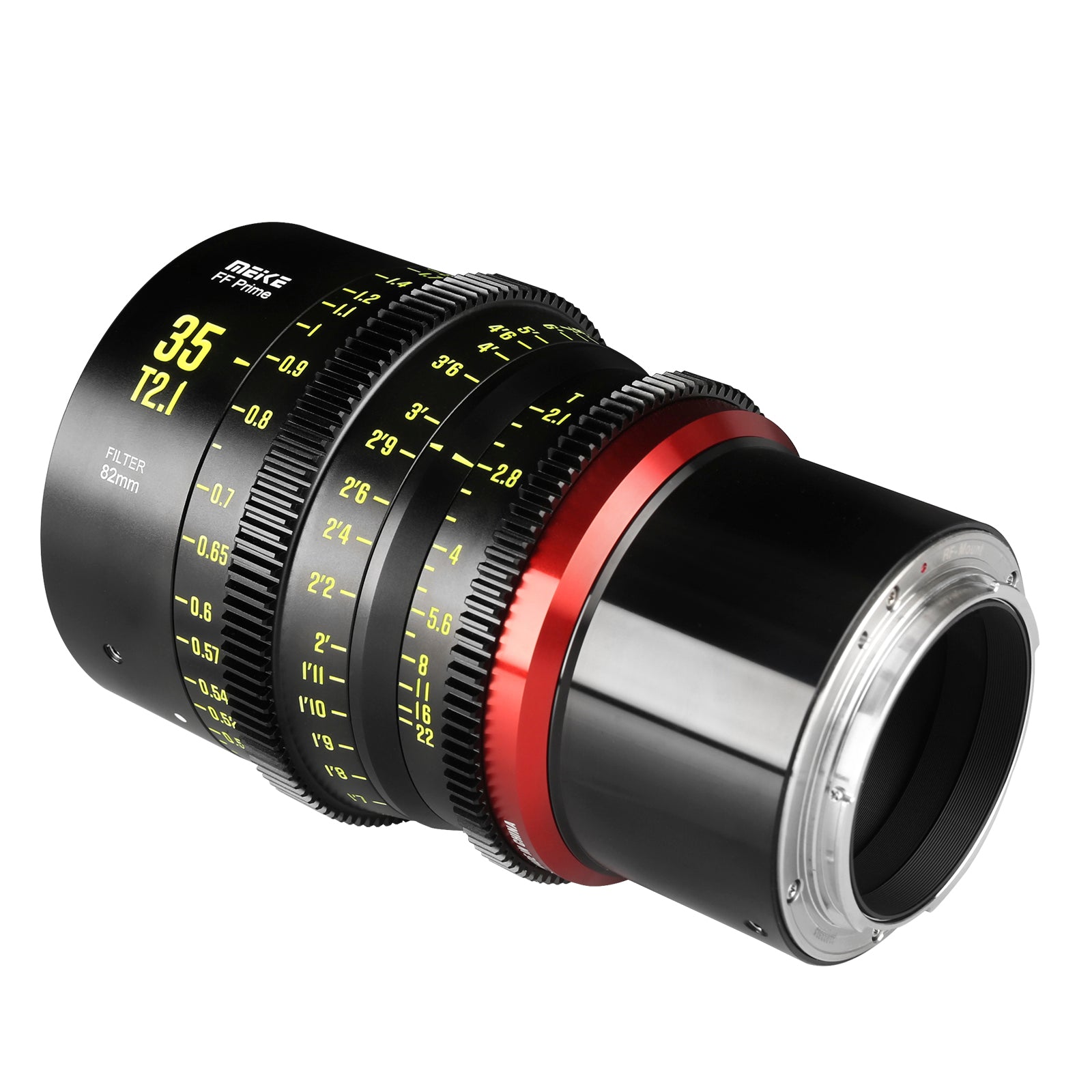 Meike Cinema Full Frame Cinema Prime 35mm T2.1 Lens (RF Mount) in a Back-Side View