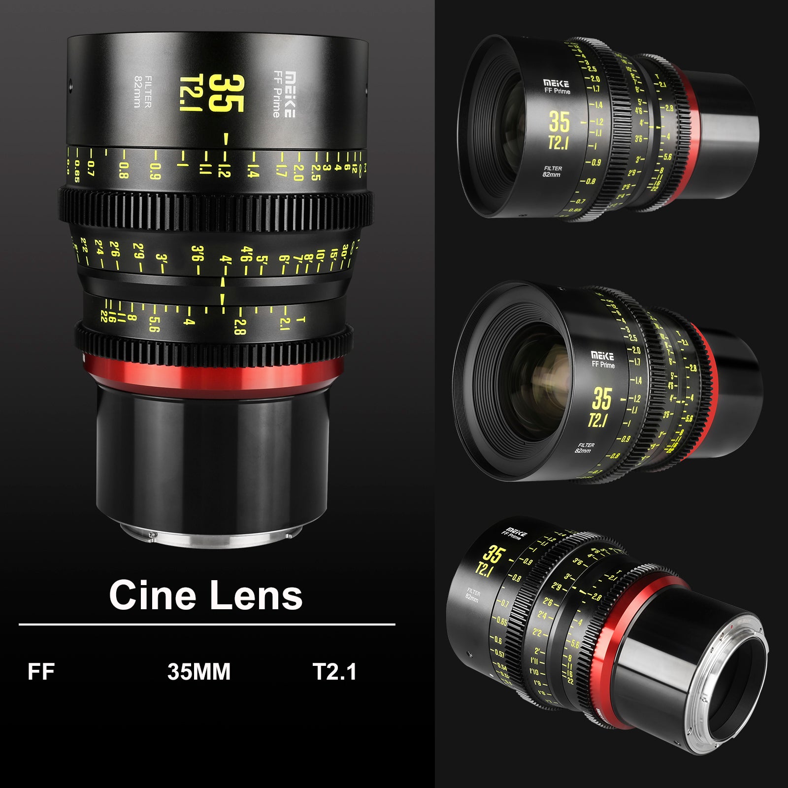 Meike Cinema Full Frame Cinema Prime 35mm T2.1 Lens (RF Mount) in Different Perspectives