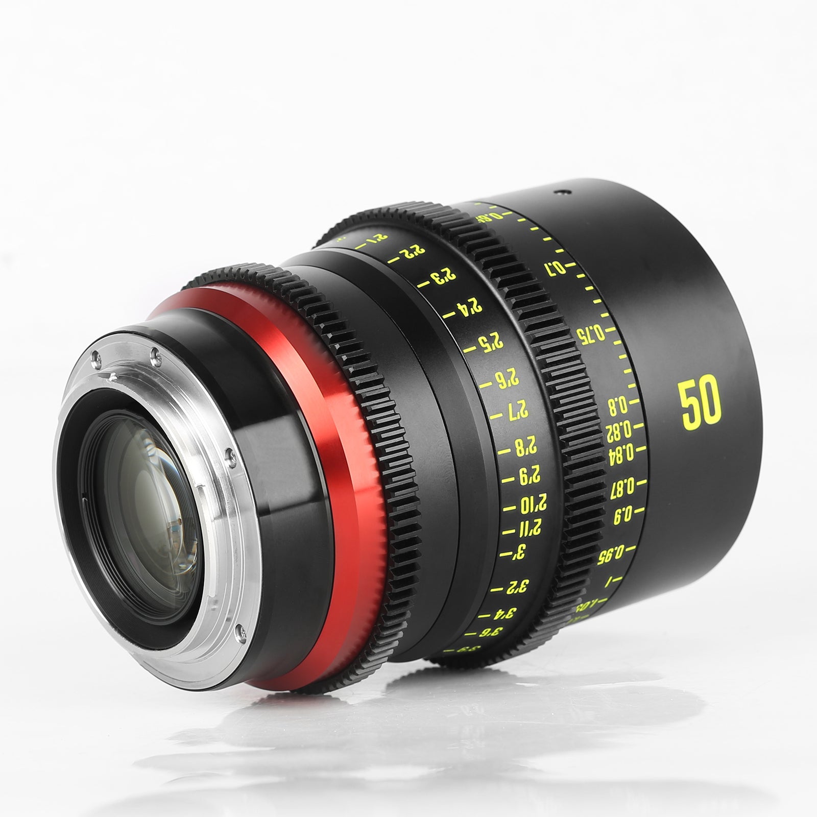 Meike Cinema Full Frame Cinema Prime 50mm T2.1 Lens (EF Mount) in a Back-Side View