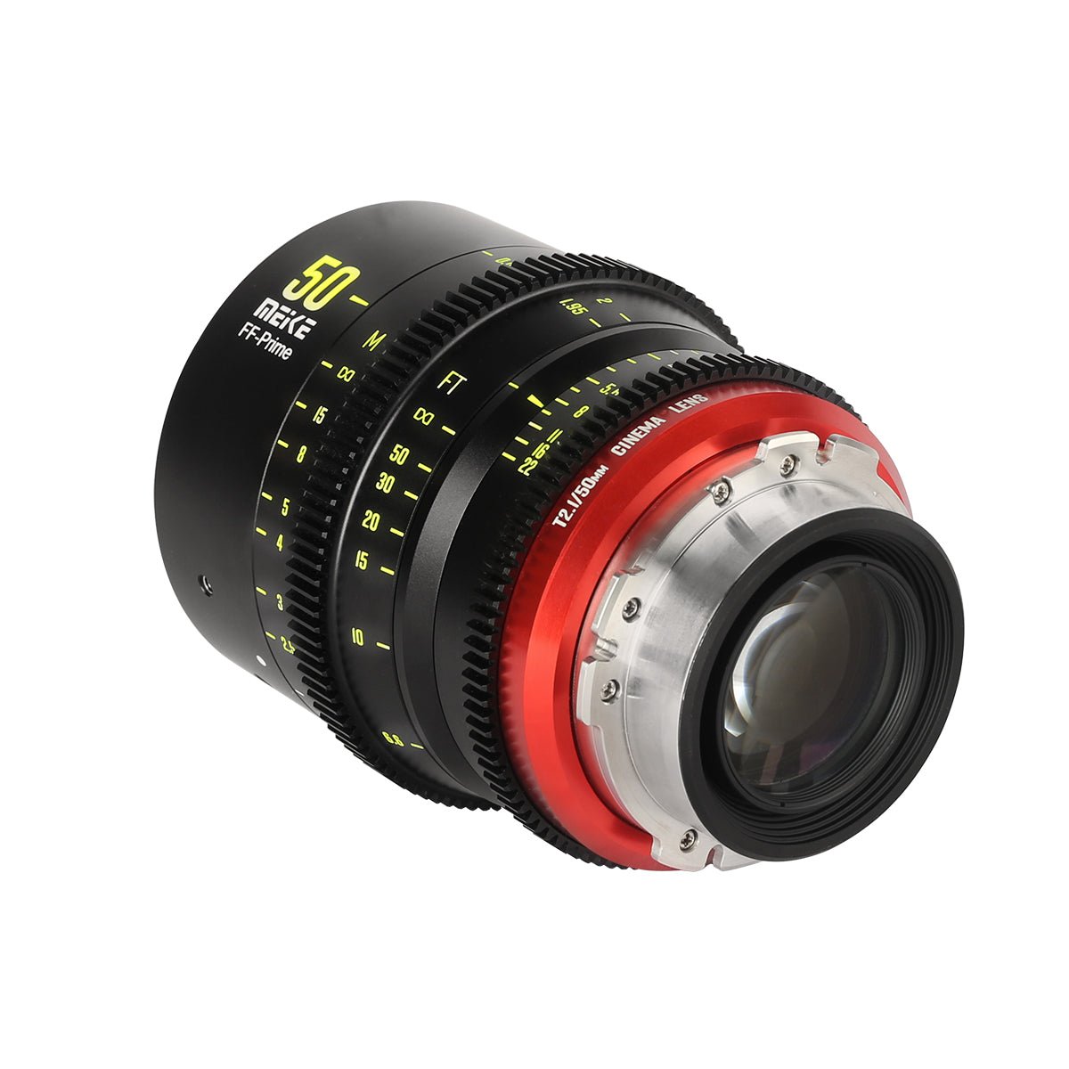 Meike Cinema Full Frame Cinema Prime 50mm T2.1 Lens (PL Mount) in a Back-Side View