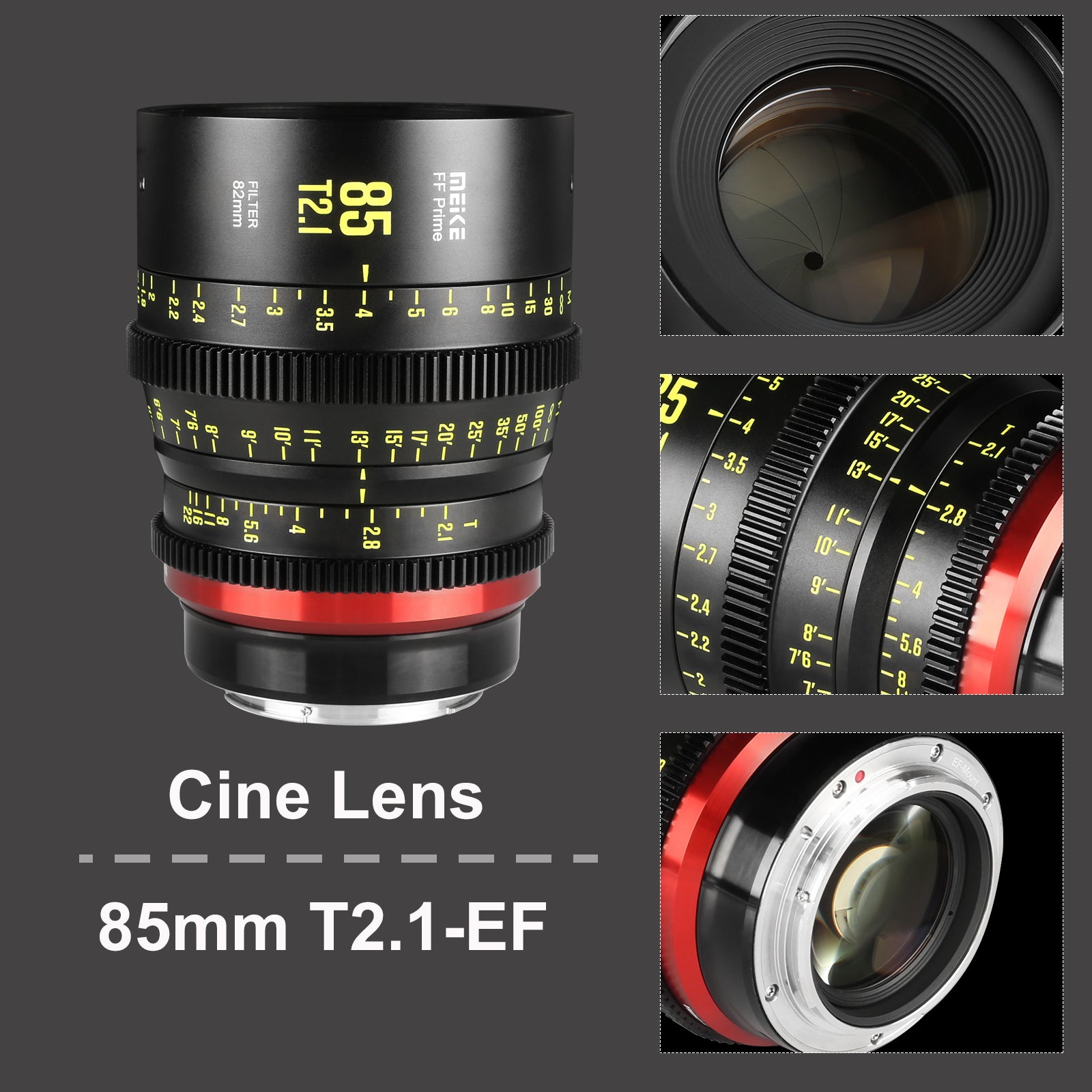Meike Cinema Full Frame Cinema Prime 85mm T2.1 Lens (Canon EF Mount) in Different Perspectives