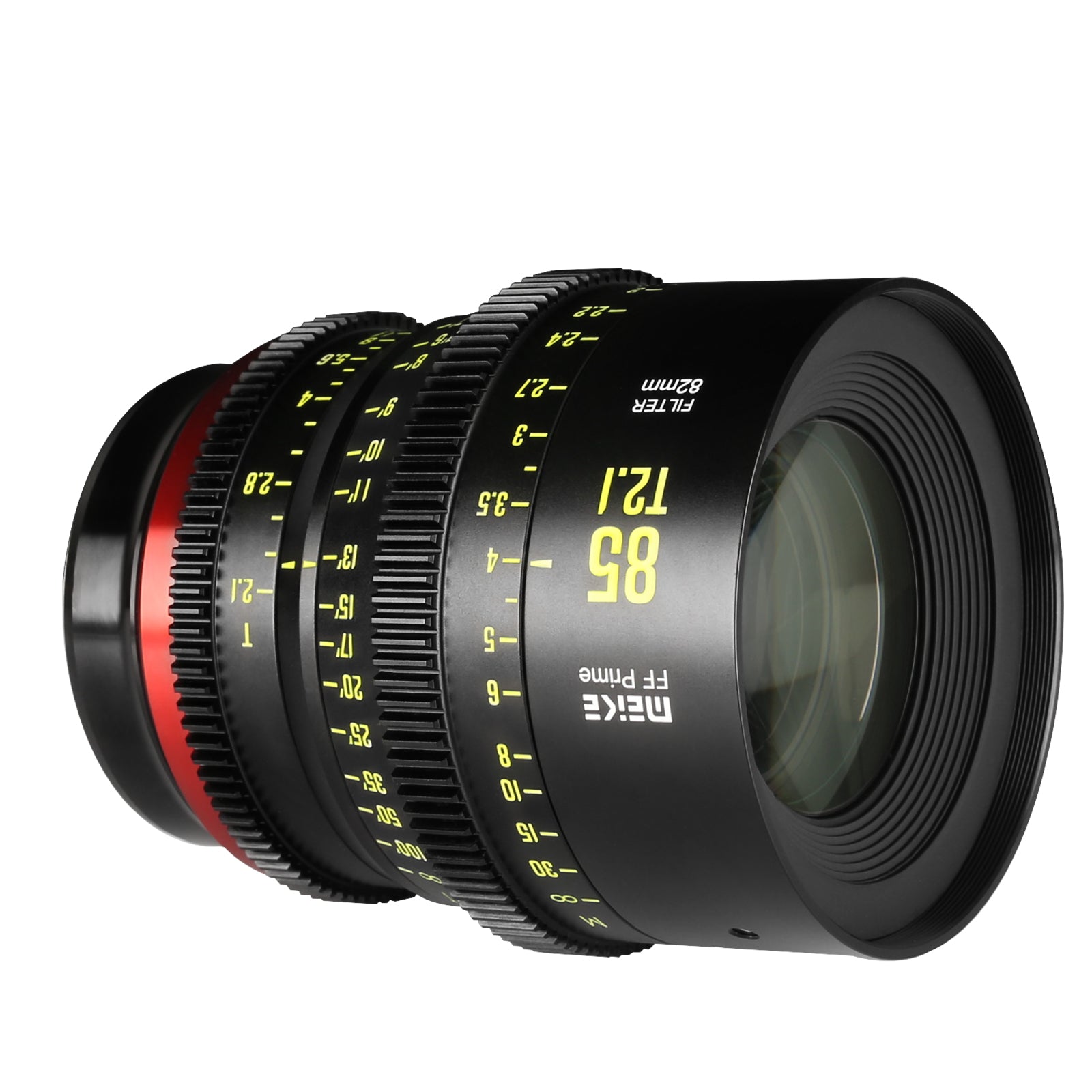 Meike Cinema Full Frame Cinema Prime 85mm T2.1 Lens (Canon EF Mount) in a Front-Side View