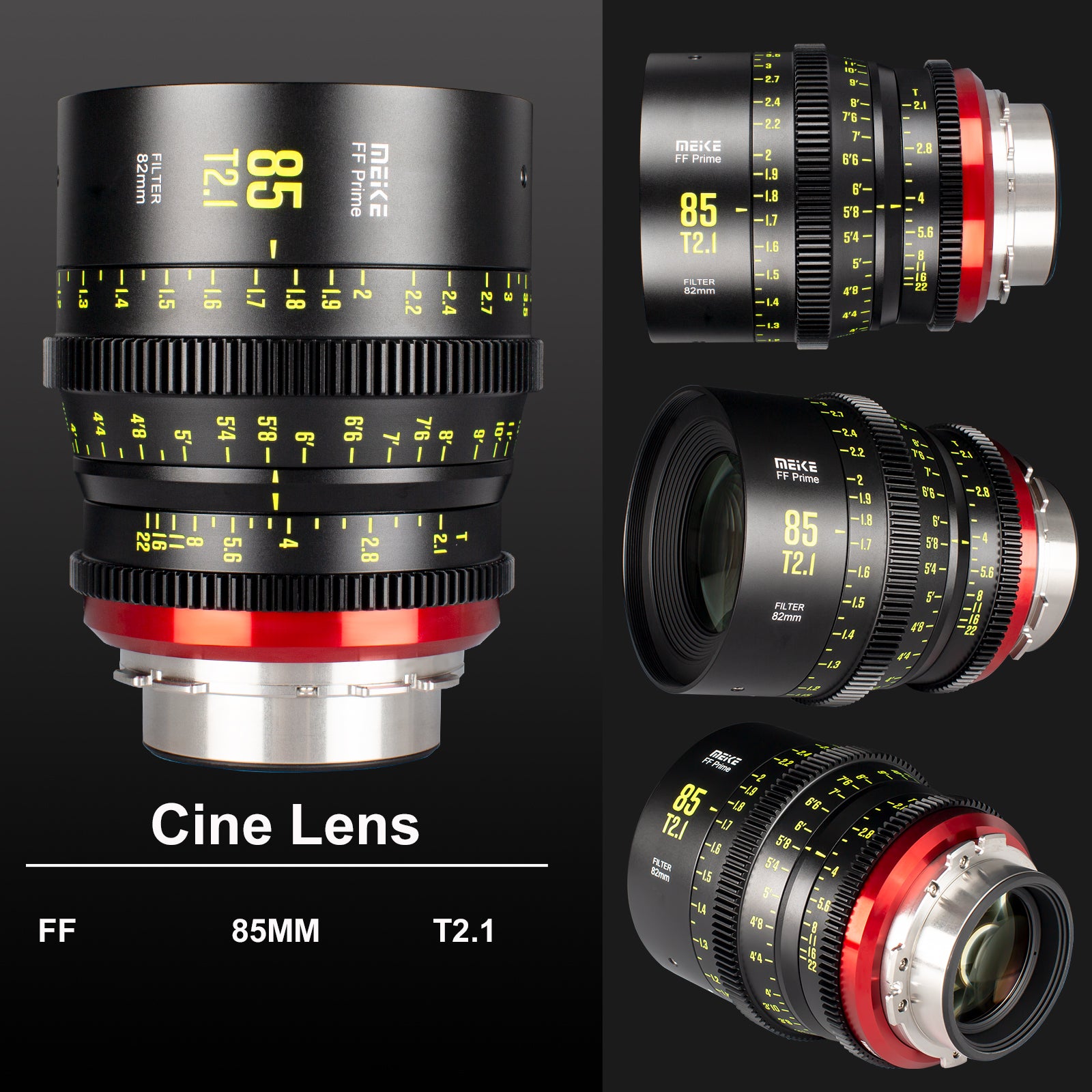 Meike Cinema Full Frame Cinema Prime 85mm T2.1 Lens (PL Mount) in Different Perspectives