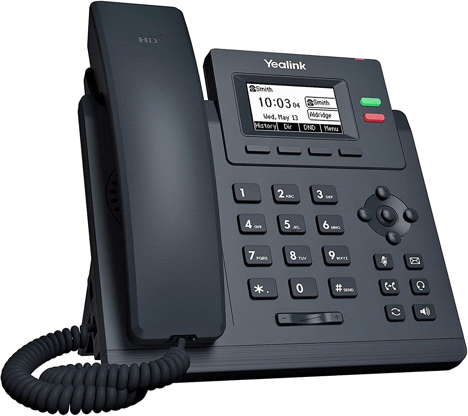 Yealink T31P IP Phone, 2 VoIP Accounts. 2.3-Inch Graphical Display. Dual-Port 10/100 Ethernet, 802.3af PoE, Power Adapter Not Included (SIP-T31P)