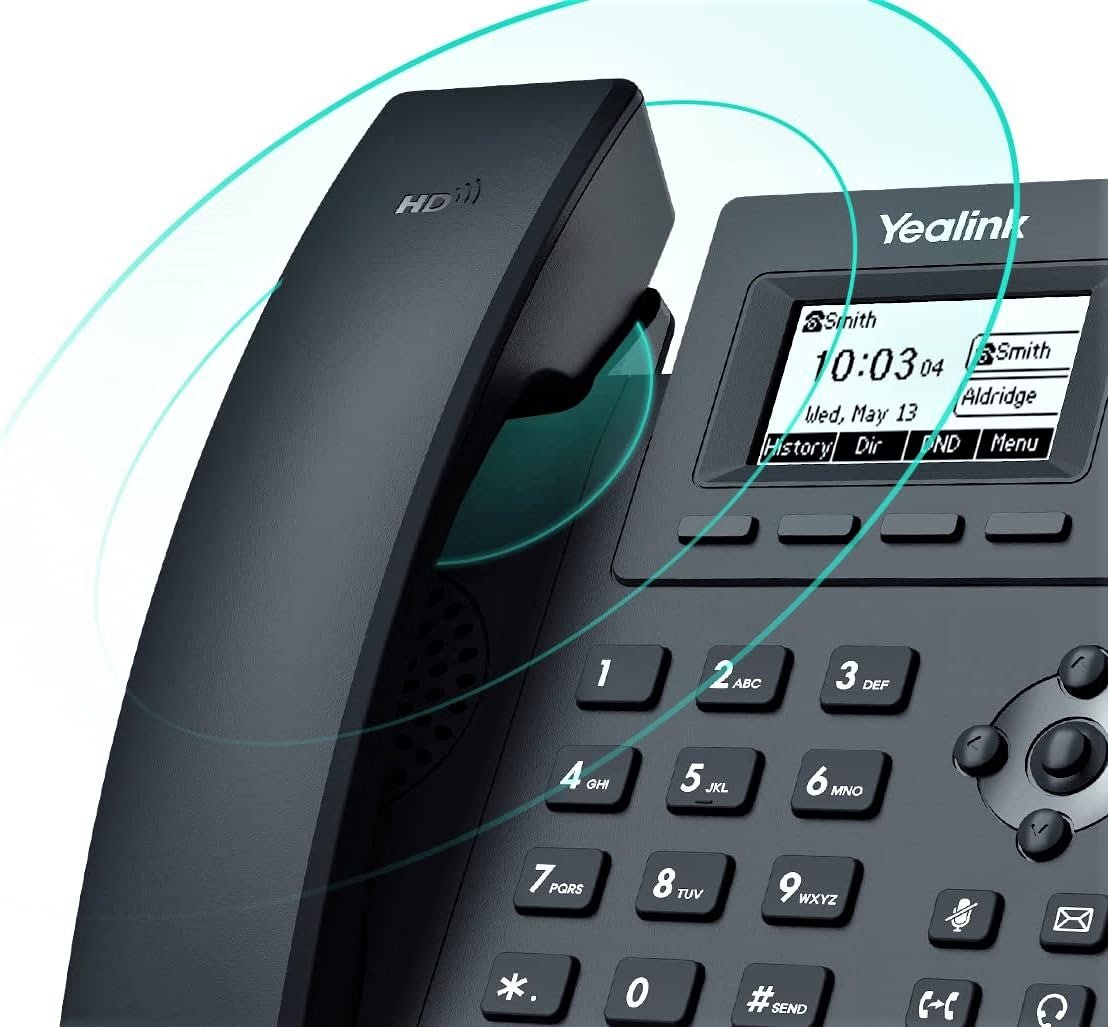Yealink T31P IP Phone, 2 VoIP Accounts. 2.3-Inch Graphical Display. Dual-Port 10/100 Ethernet, 802.3af PoE, Power Adapter Not Included (SIP-T31P)