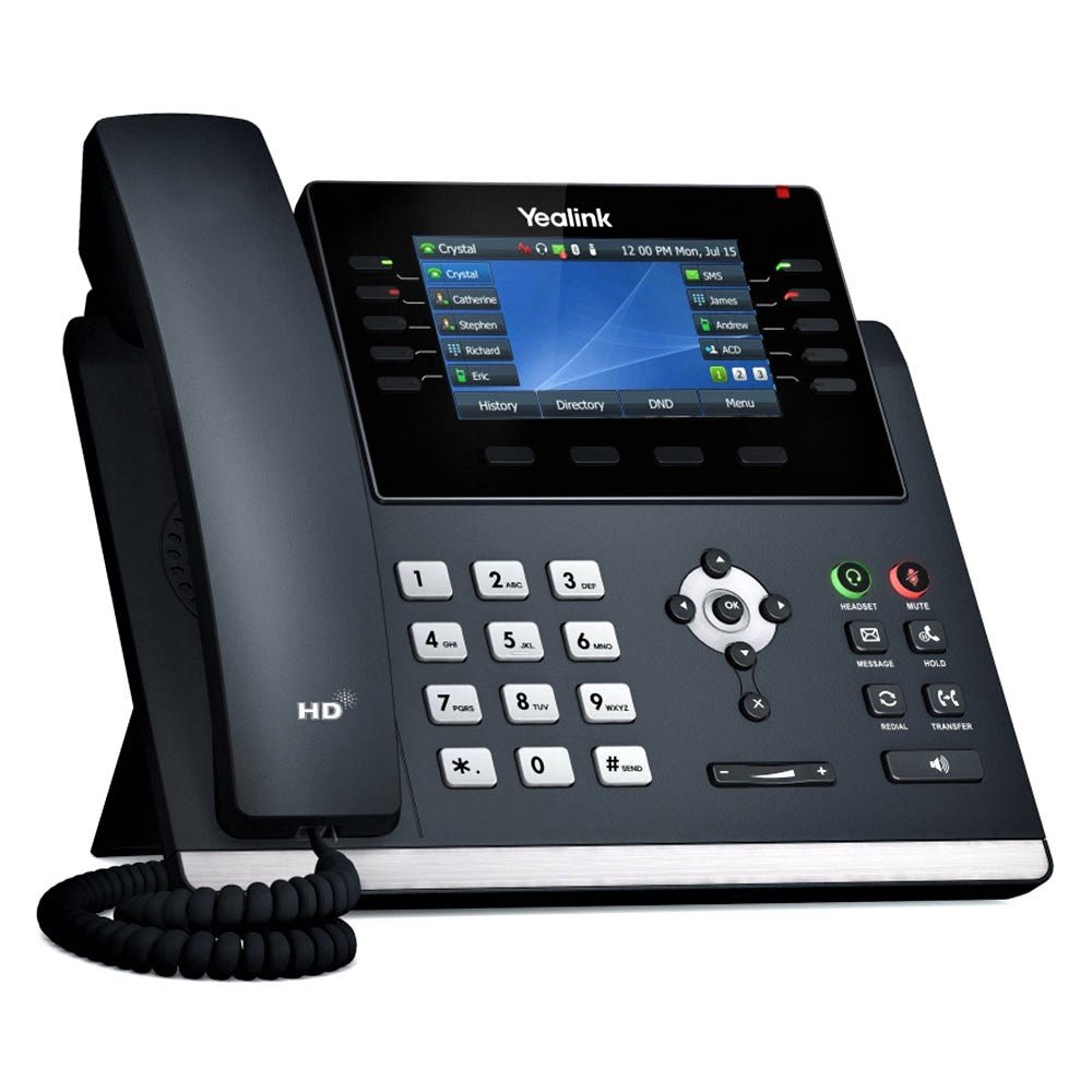 Yealink T46U IP Phone, 16 VoIP Accounts. 4.3-Inch Color Display. Dual USB 2.0, Dual-Port Gigabit Ethernet, 802.3af PoE, Power Adapter Not Included (SIP-T46U)