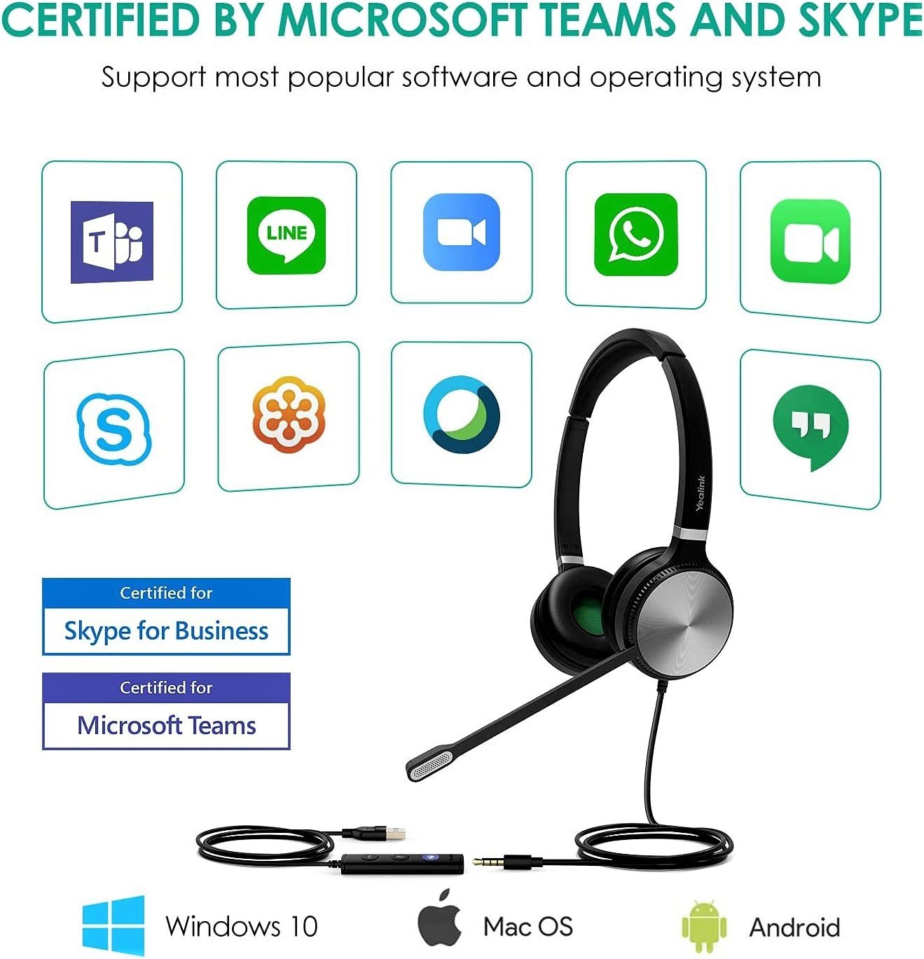 Yealink UH36 Dual USB-A Wired Headset - Features