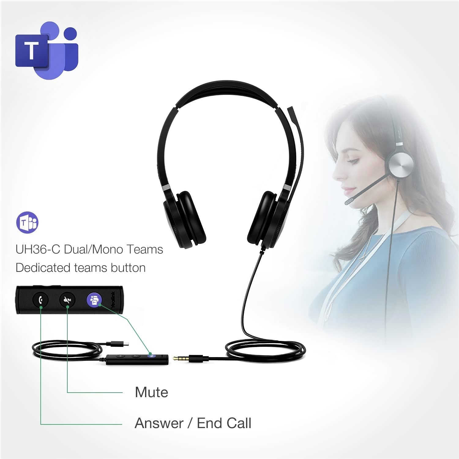 Yealink UH36 Dual USB-C Wired Headset