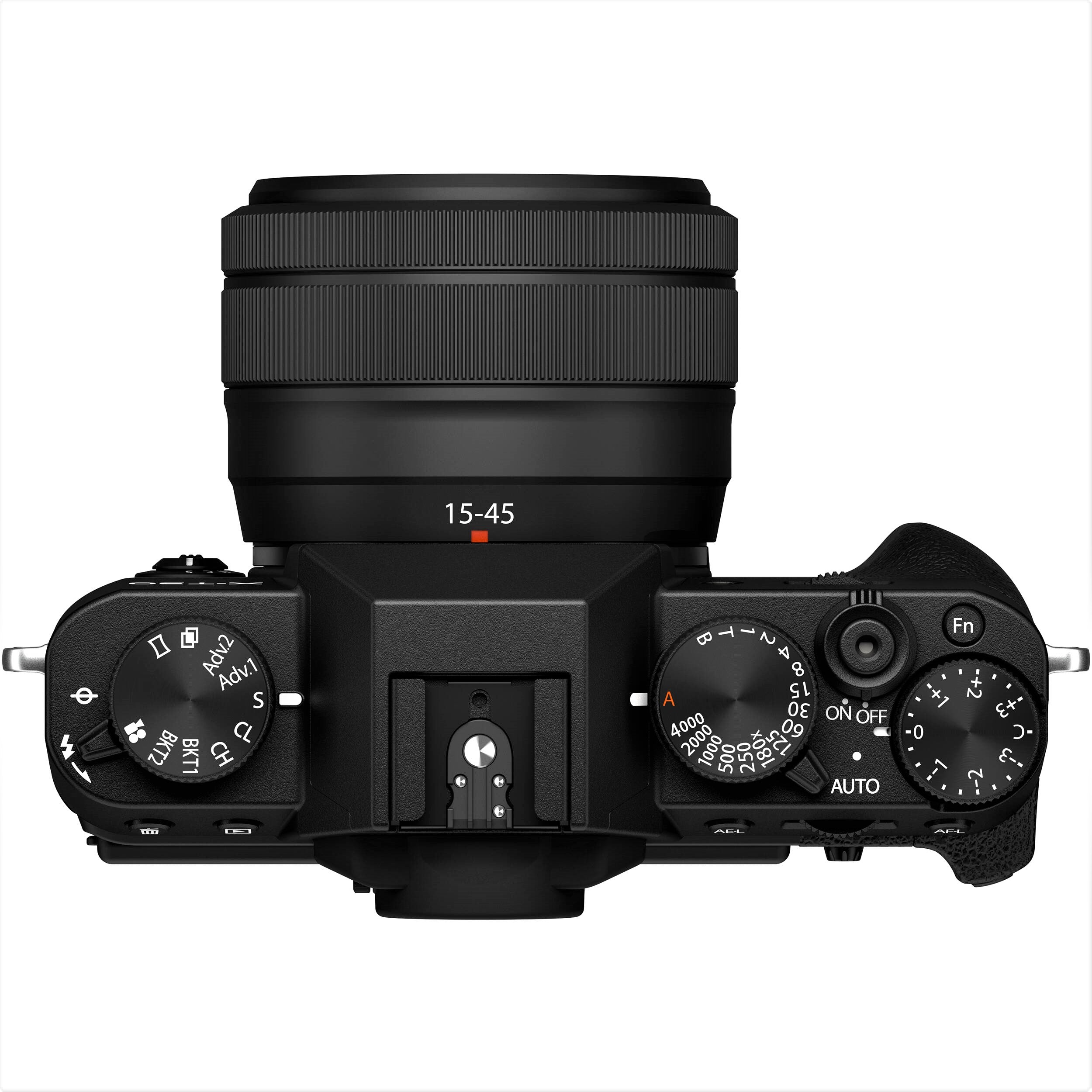 Fujifilm X-T30 II Mirrorless Camera with XC 15-45mm OIS PZ Lens (Black) - Top View