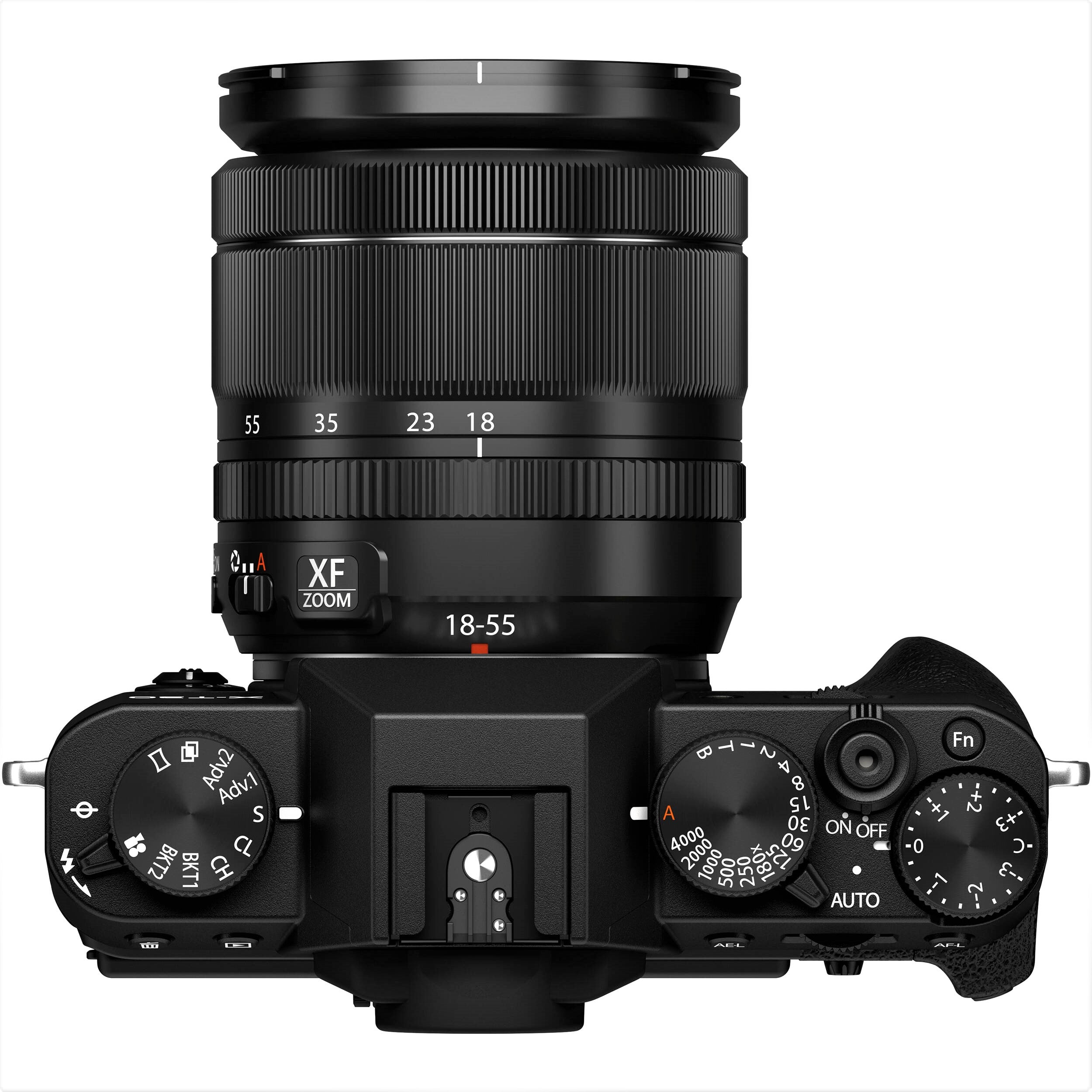Fujifilm X-T30 II Mirrorless Camera with 18-55mm Lens (Black) - Top View