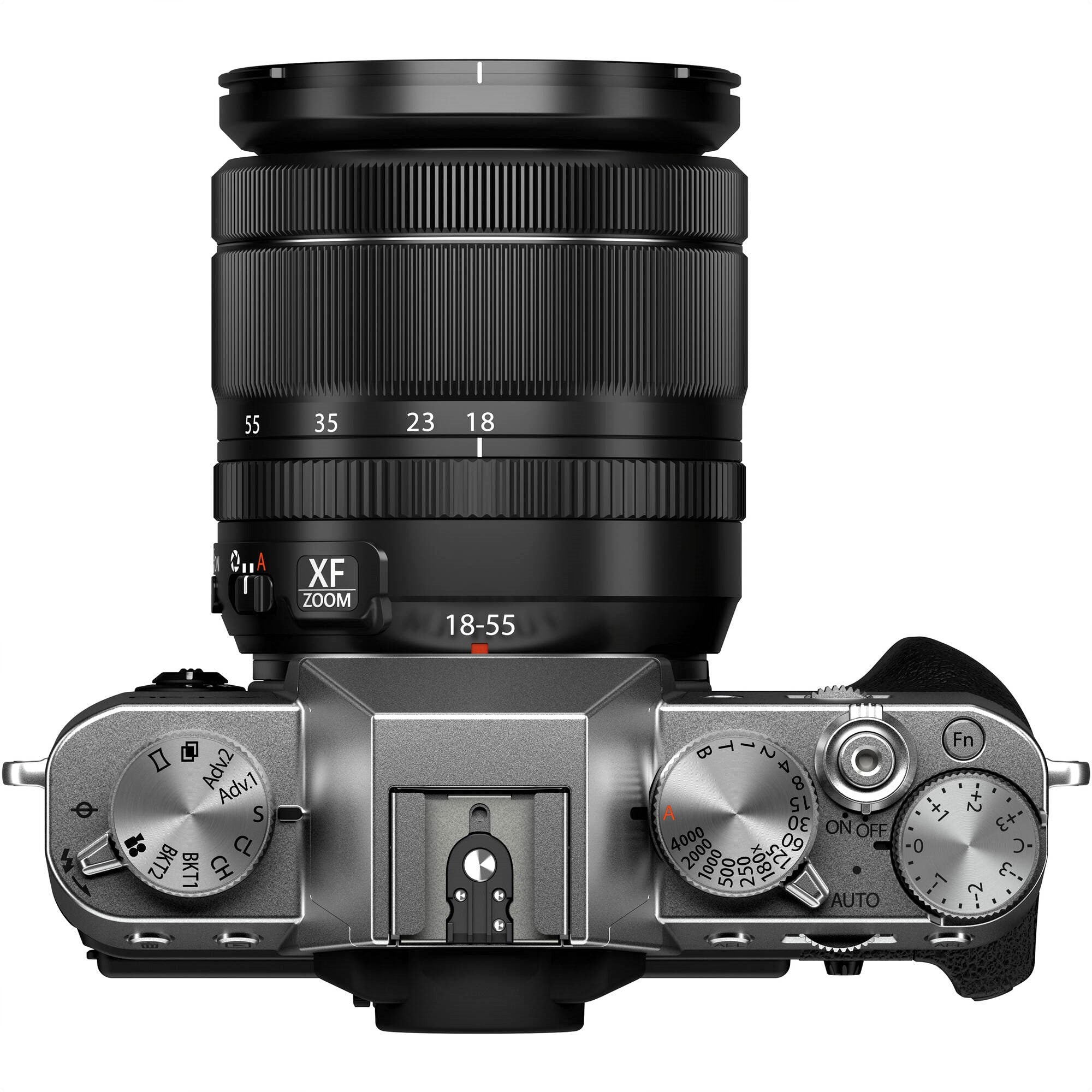 Fujifilm X-T30 II Mirrorless Camera with 18-55mm Lens (Silver) - Top View