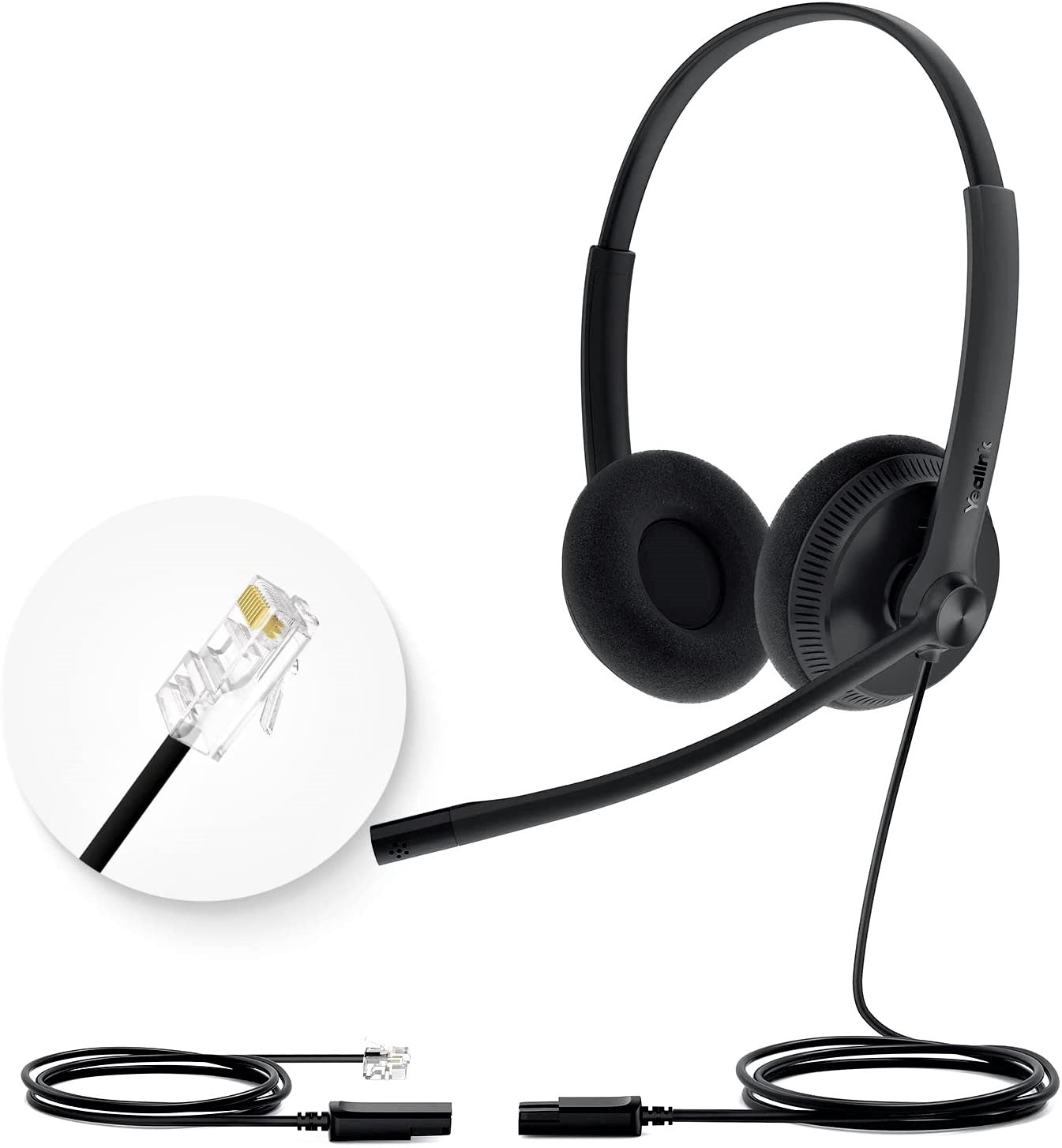 Yealink Headset with Microphone RJ9 for Voip Phone Wired Headset Teams Certified YHS34