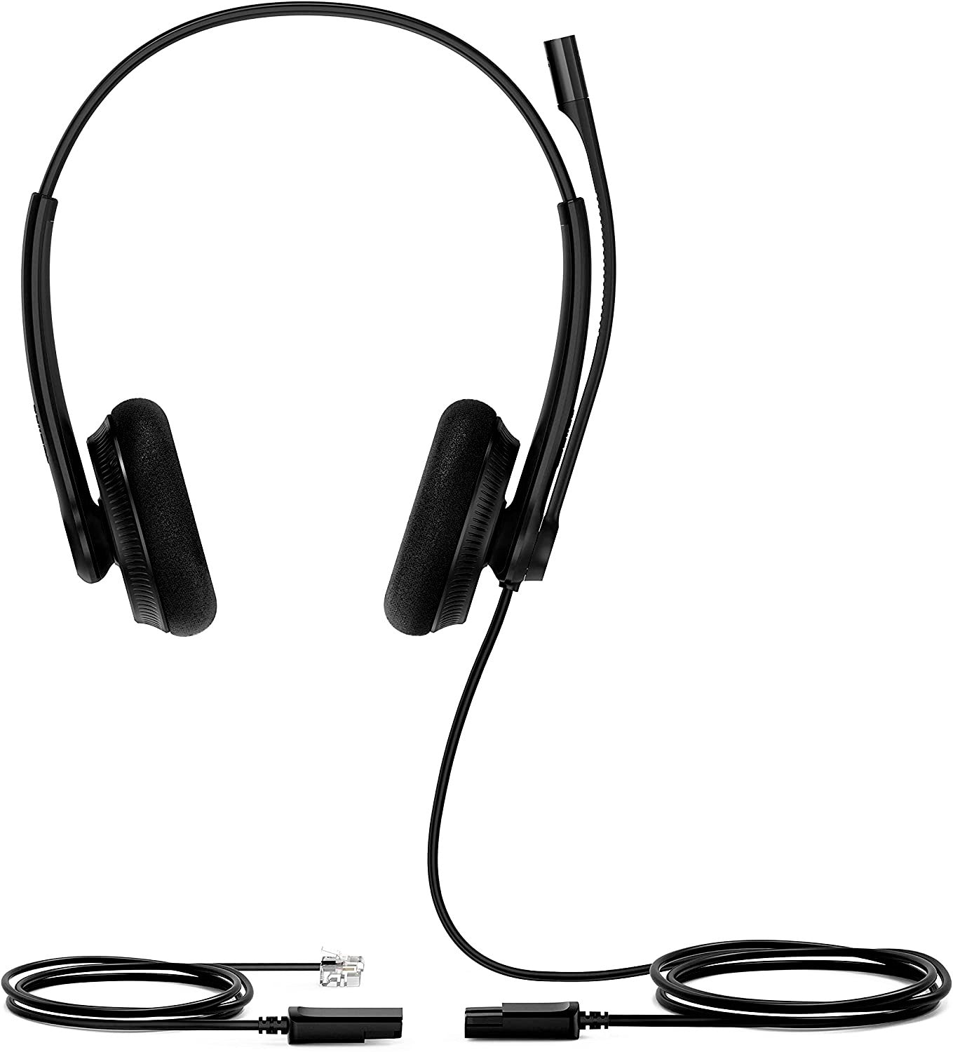 Yealink Headset with Microphone RJ9 for Voip Phone Wired Headset Teams Certified YHS34 YHS33 Noise Cancelling with Mic (YHS34-Lite-DUAL, Black)