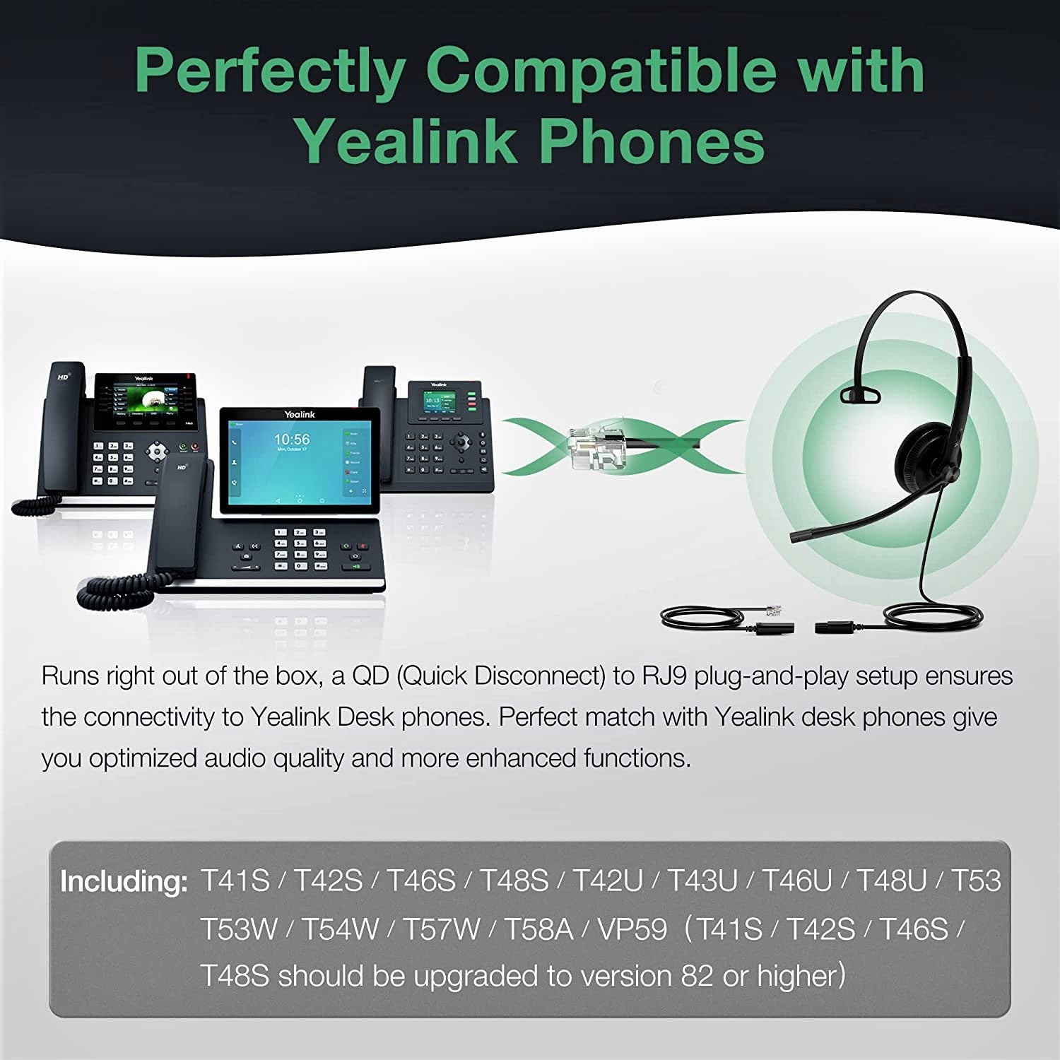 Yealink YHS34 Lite Mono Wideband Headset - Features