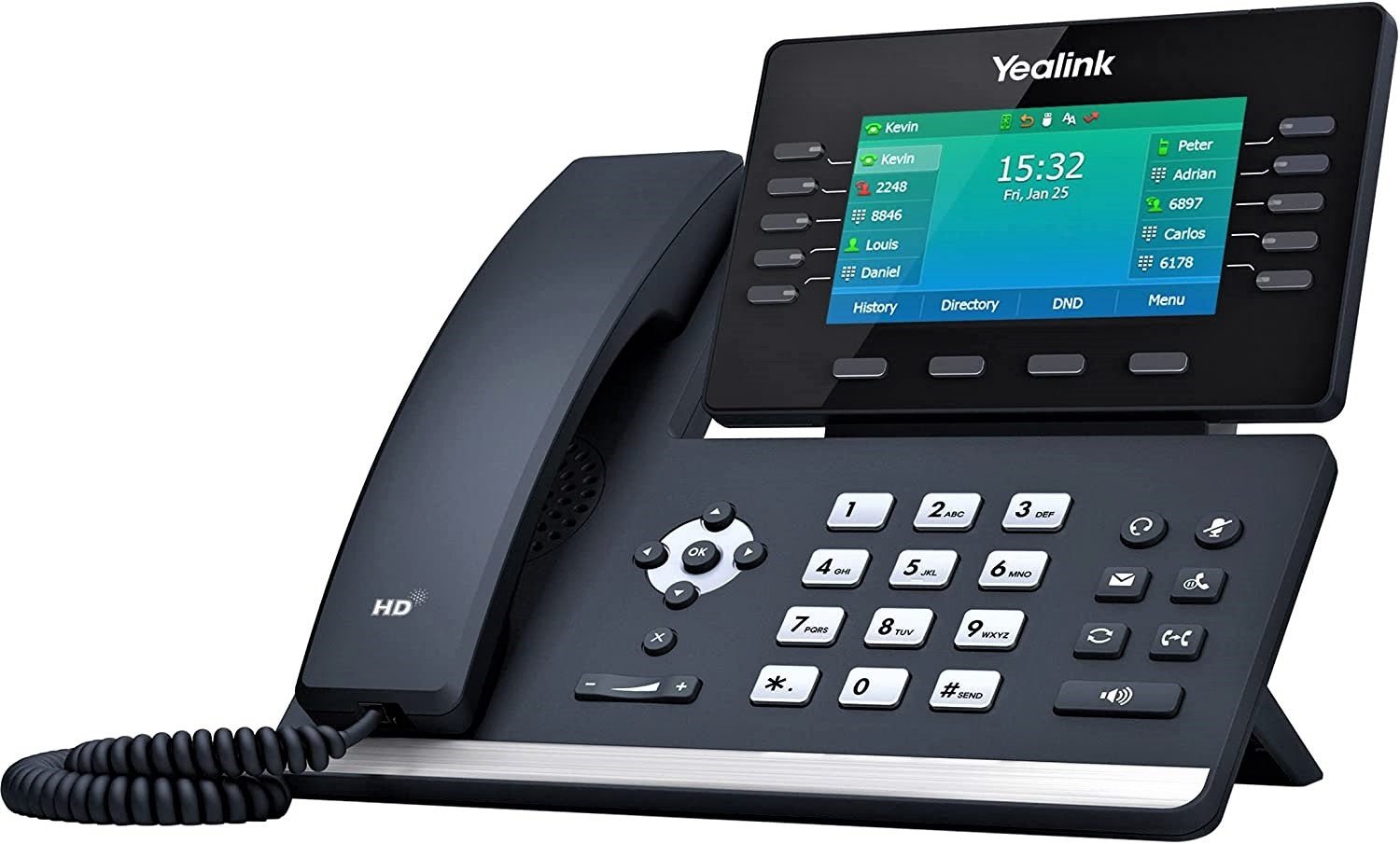 Yealink T54W IP Phone, 16 VoIP Accounts. 4.3-Inch Color Display, AC Wi-Fi, Dual-Port Gigabit Ethernet, PoE, Power Adapter Not Included (SIP-T54W)