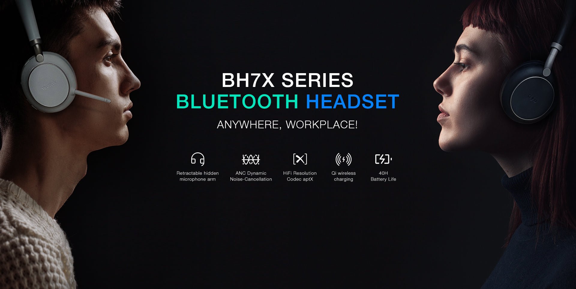 Yealink BH76 Bluetooth Wireless Headset With Charging Stand