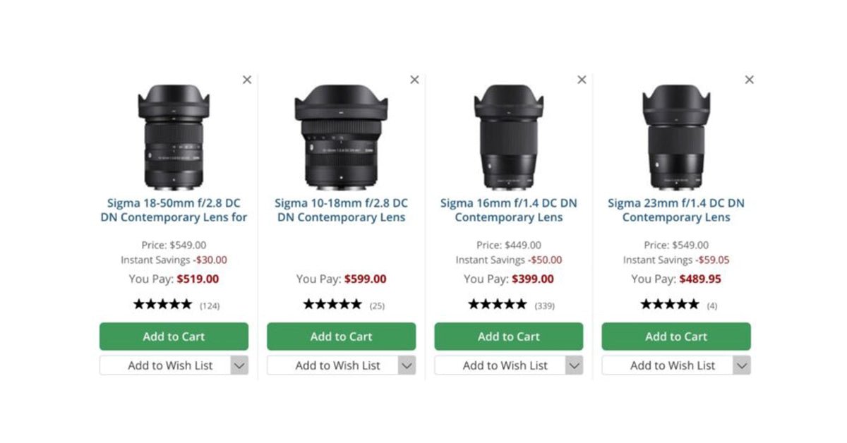 Sigma Japan Suspends Orders for Entire DC DN Lens Lineup