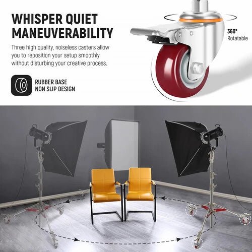 Neewer ST240SS Stainless Steel Light Stand with Casters (7.9')