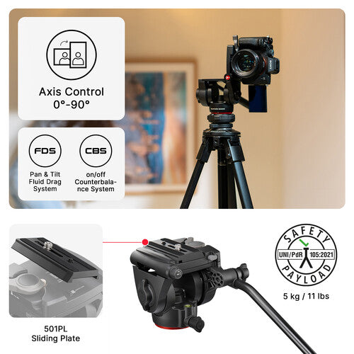 Manfrotto ONE Hybrid Aluminum Tripod with 500X Fluid Head