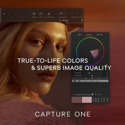 Feature advertisement of Capture One showcasing the true-to-life color adjustments and superb image quality.