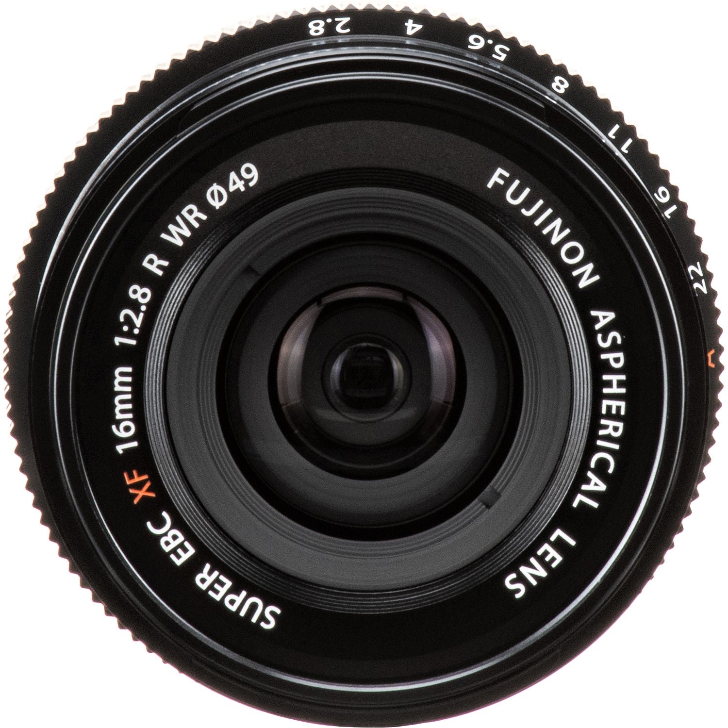 FUJIFILM XF 16mm f/2.8 R WR Lens (Black) - Front View